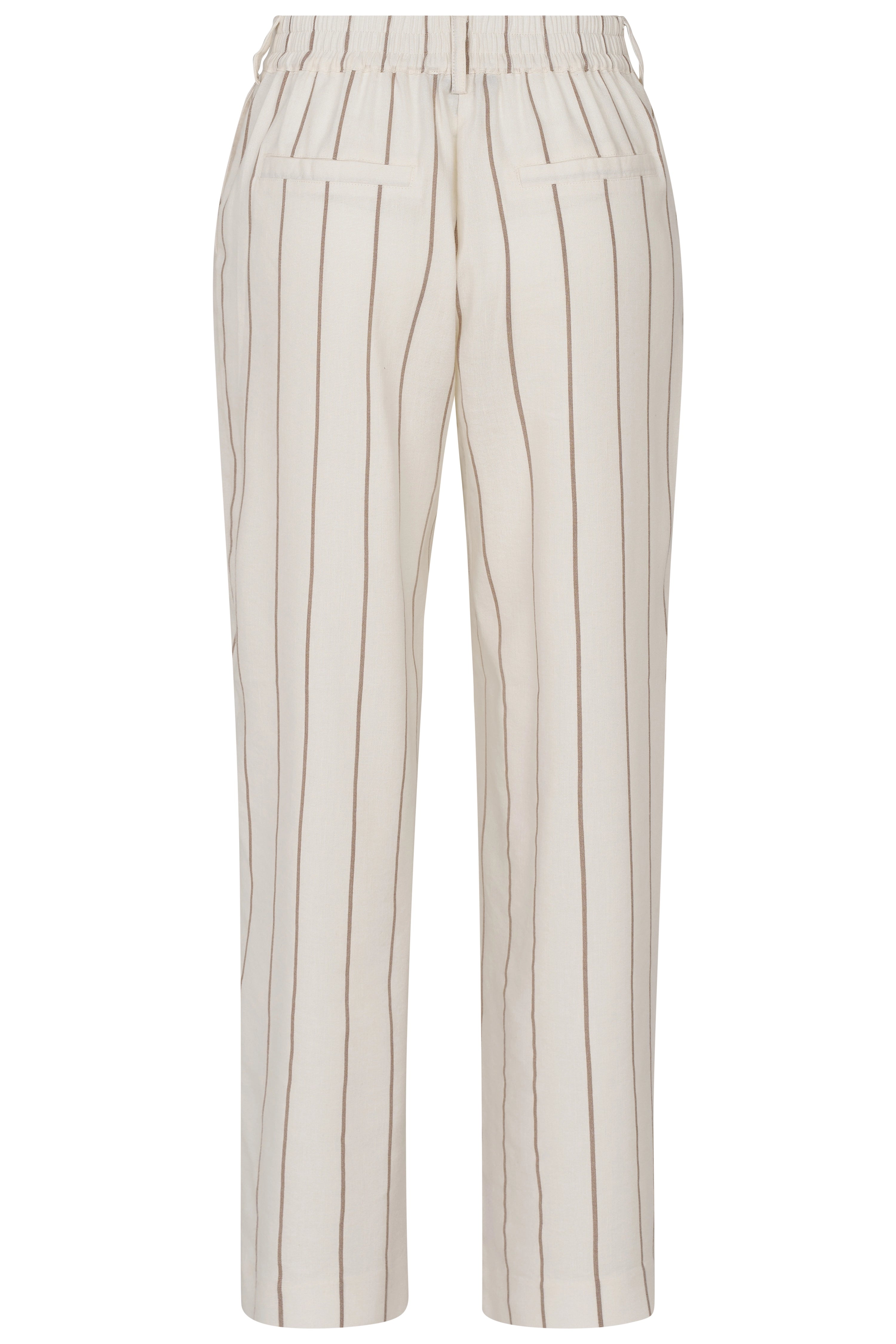 Beige bugatti broek met bruine strepen, busteweergave.