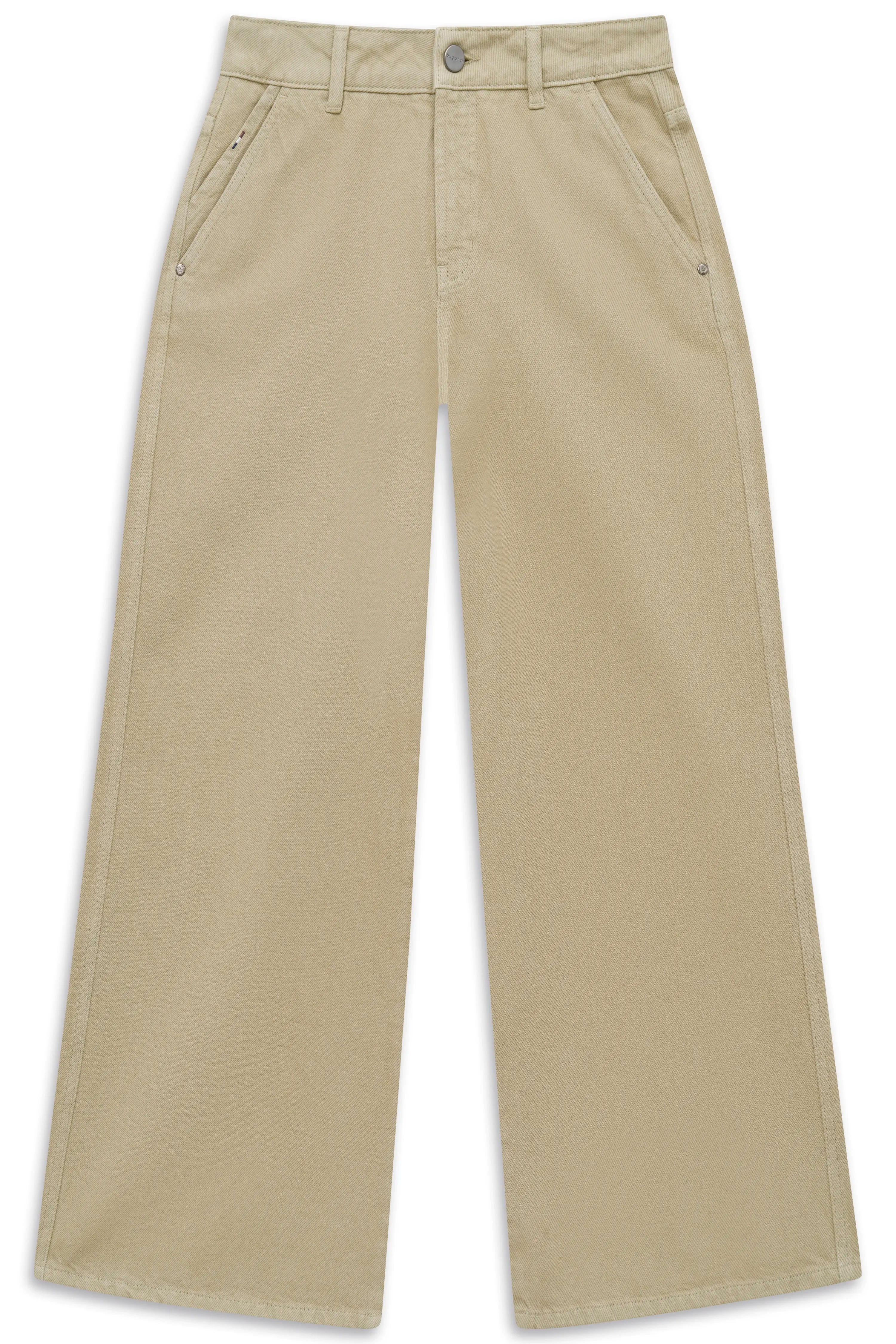 Beige weite Hose von bugatti, Büstenbild, ideal für lässigen Stil und zeitlose Eleganz.