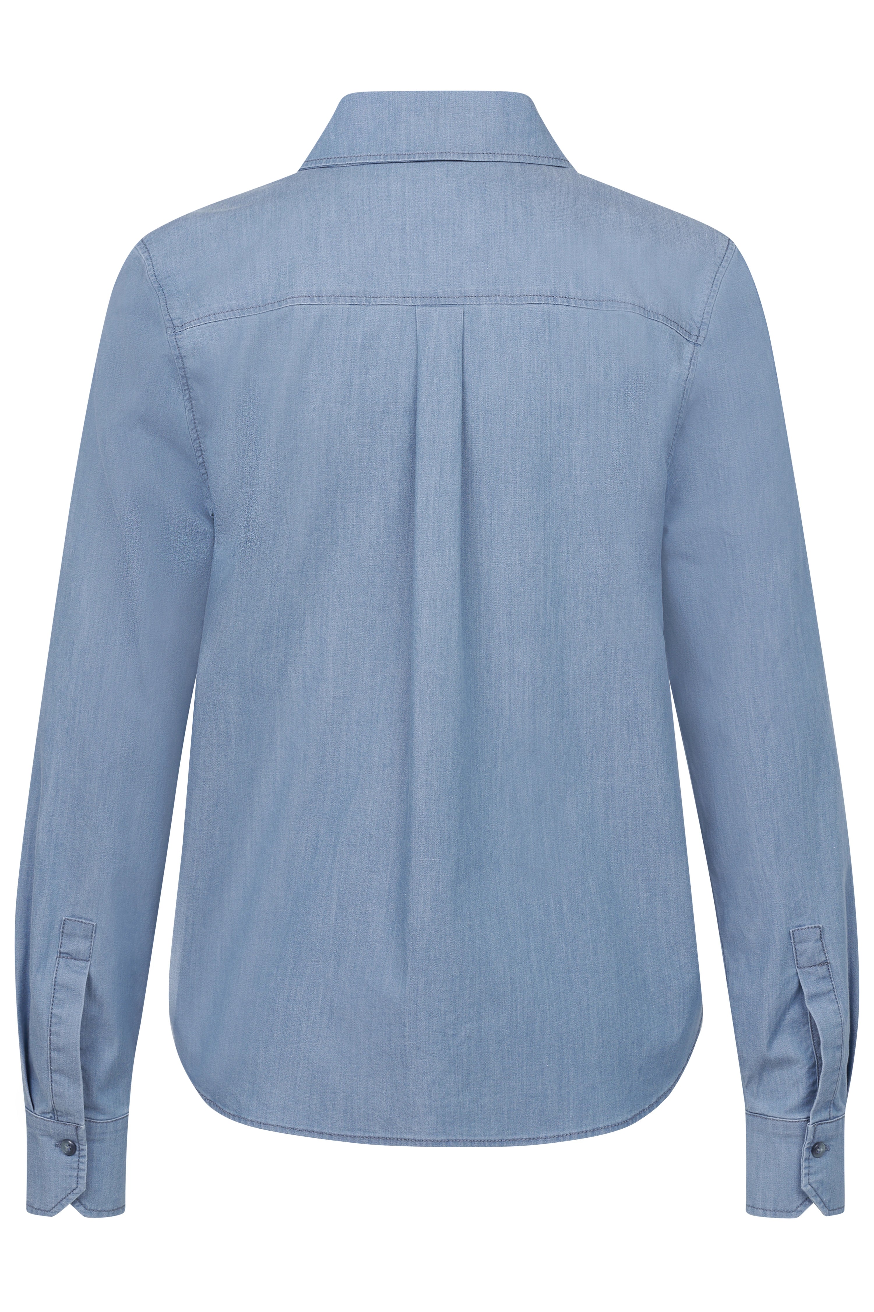 Blaues bugatti Hemd, Rückansicht, legerer Stil, hochwertige Verarbeitung, zeitlose Eleganz.