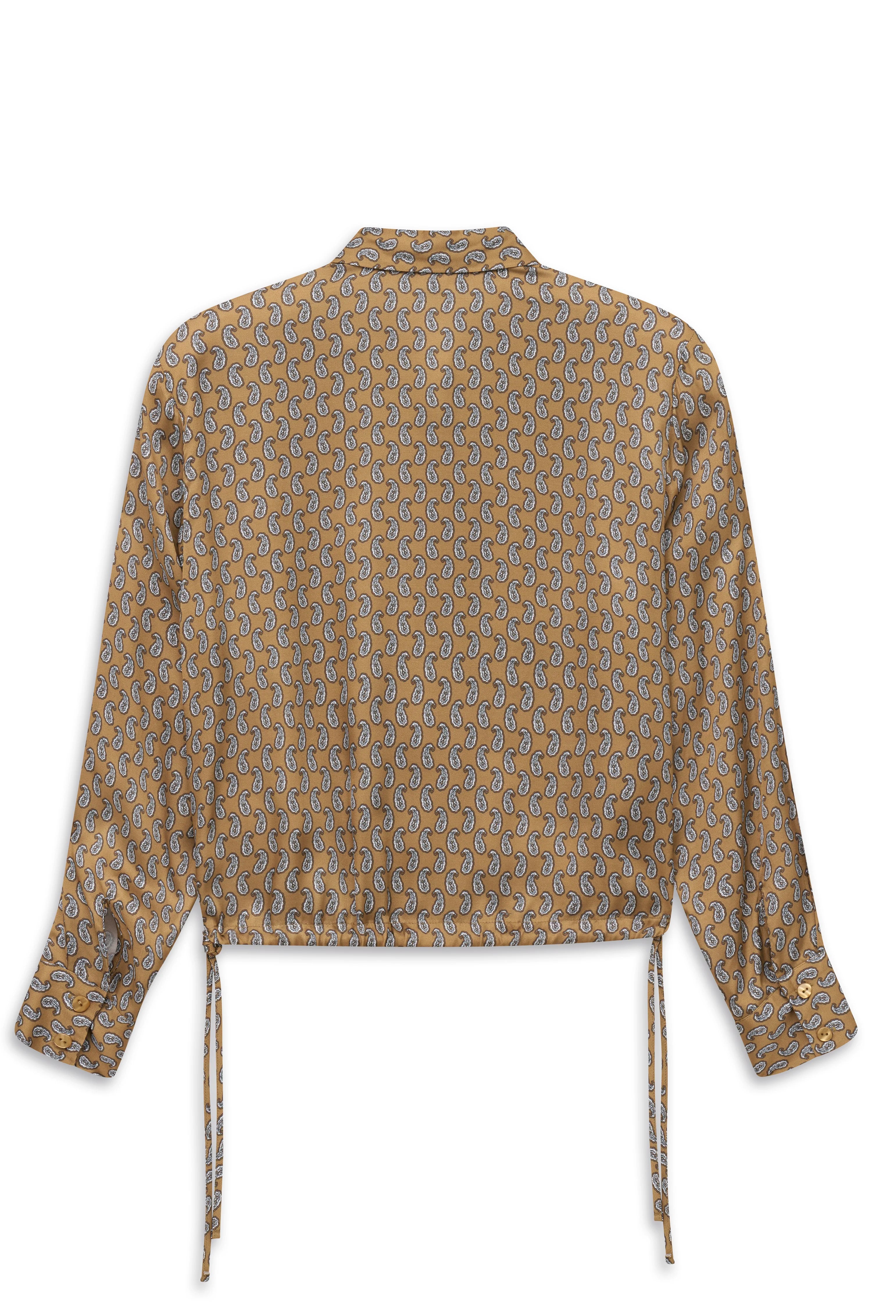 bugatti Bluse mit Paisley-Muster in Beige, Rückansicht, legeres Design.