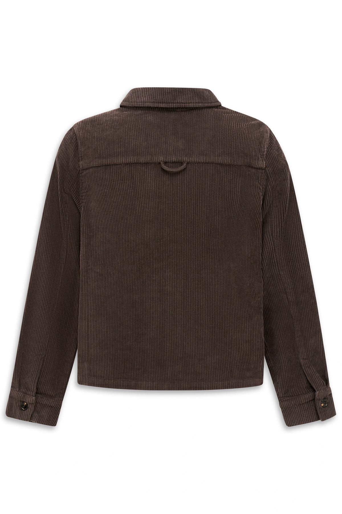 Braune Cordjacke von bugatti, Rückansicht, legeres Büstenbild.