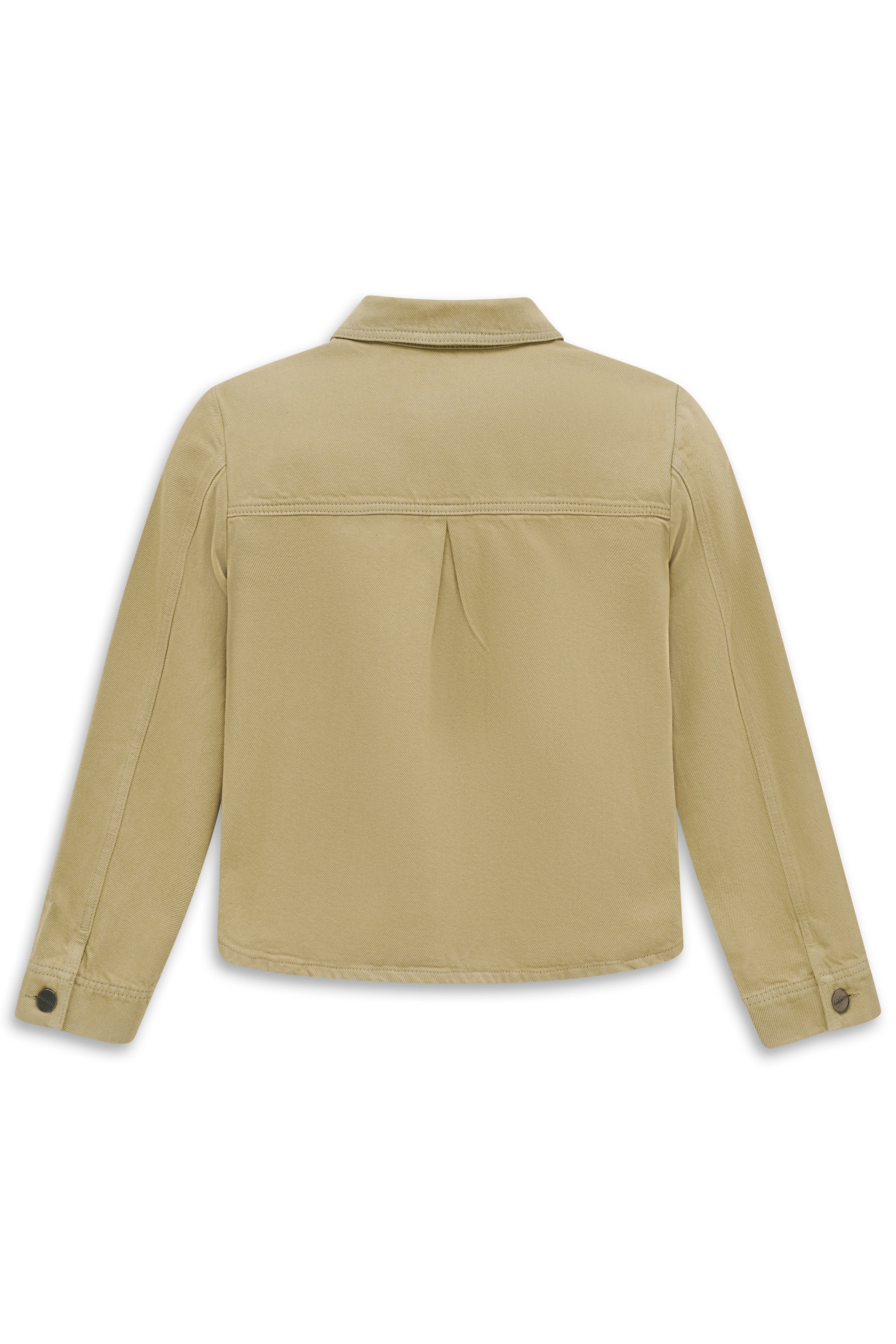 Beige bugatti Jacke, Rückansicht, legeres Design, einfacher Kragen, hochwertige Verarbeitung.