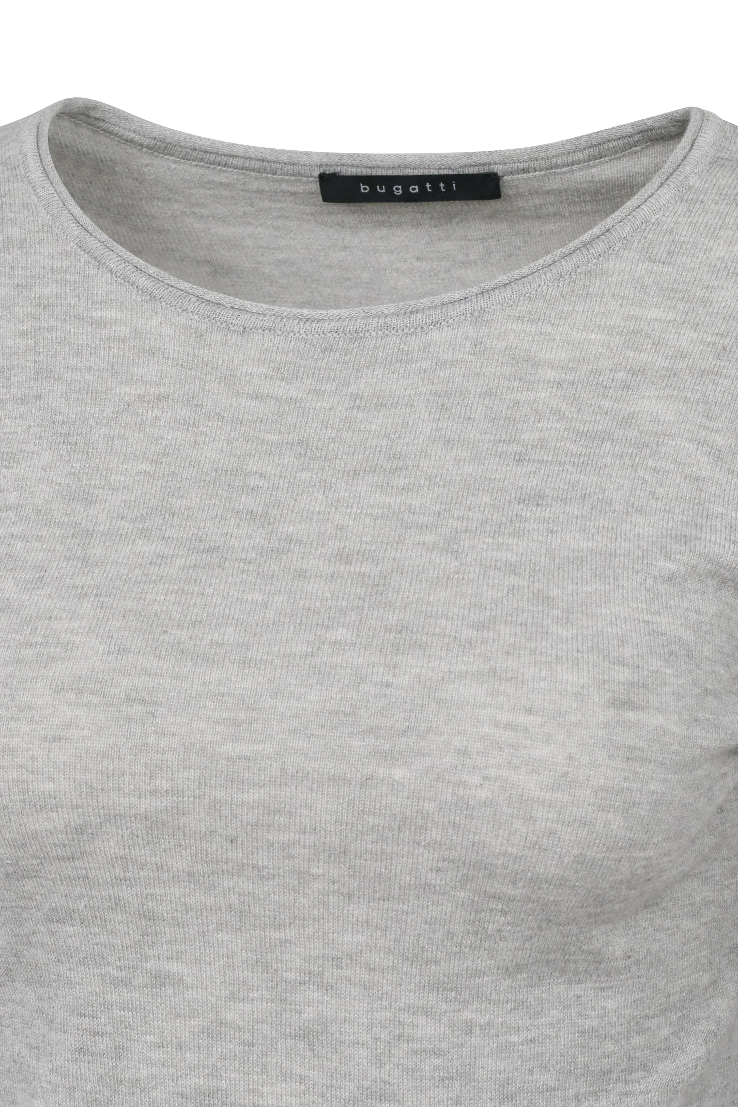 Grijs bugatti-shirt, bustebeeld, van fijne stof, stijlvol en tijdloos.