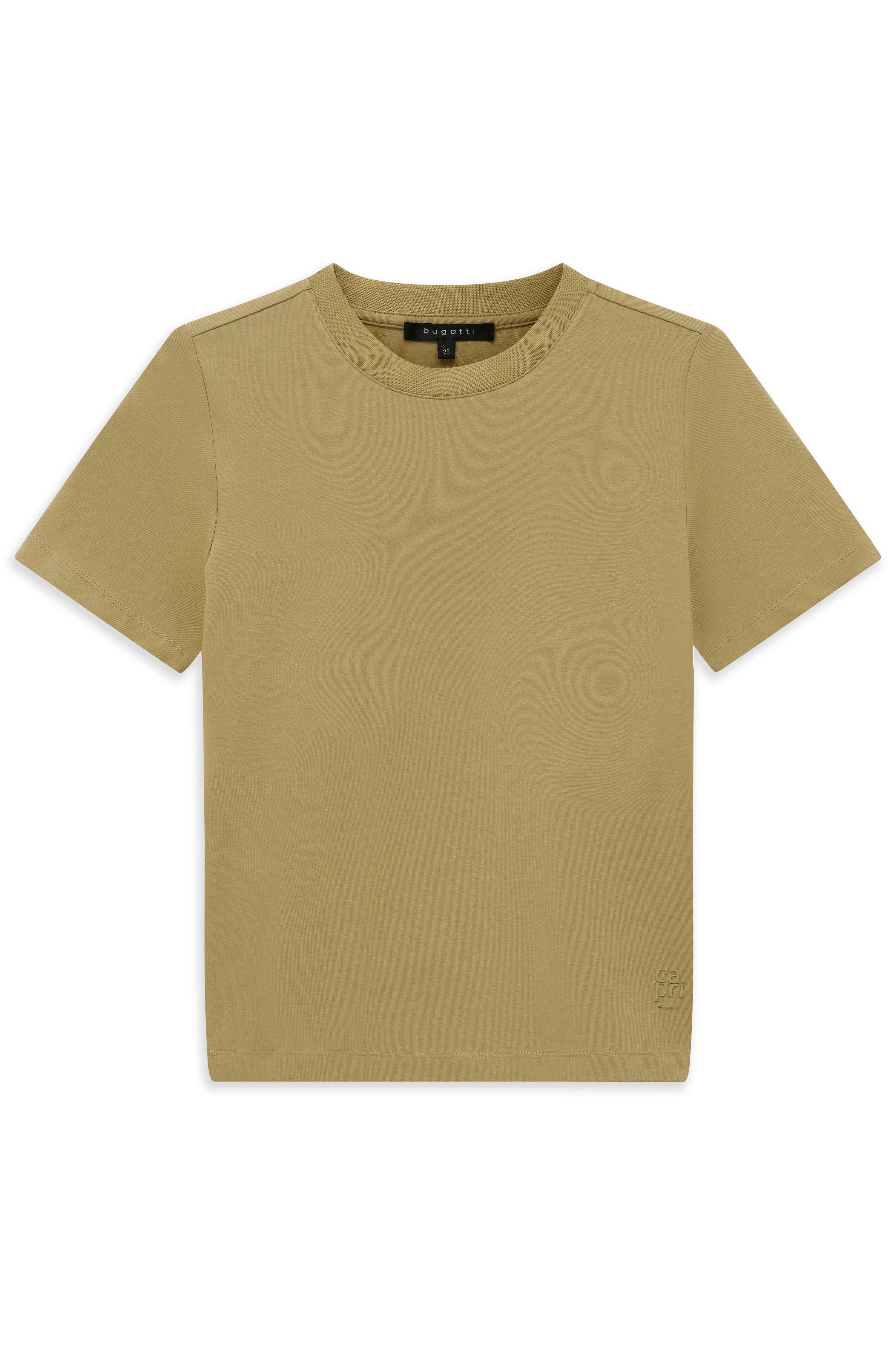 bugatti T-Shirt, sandfarben, schlichtes Design, Büstenbild.