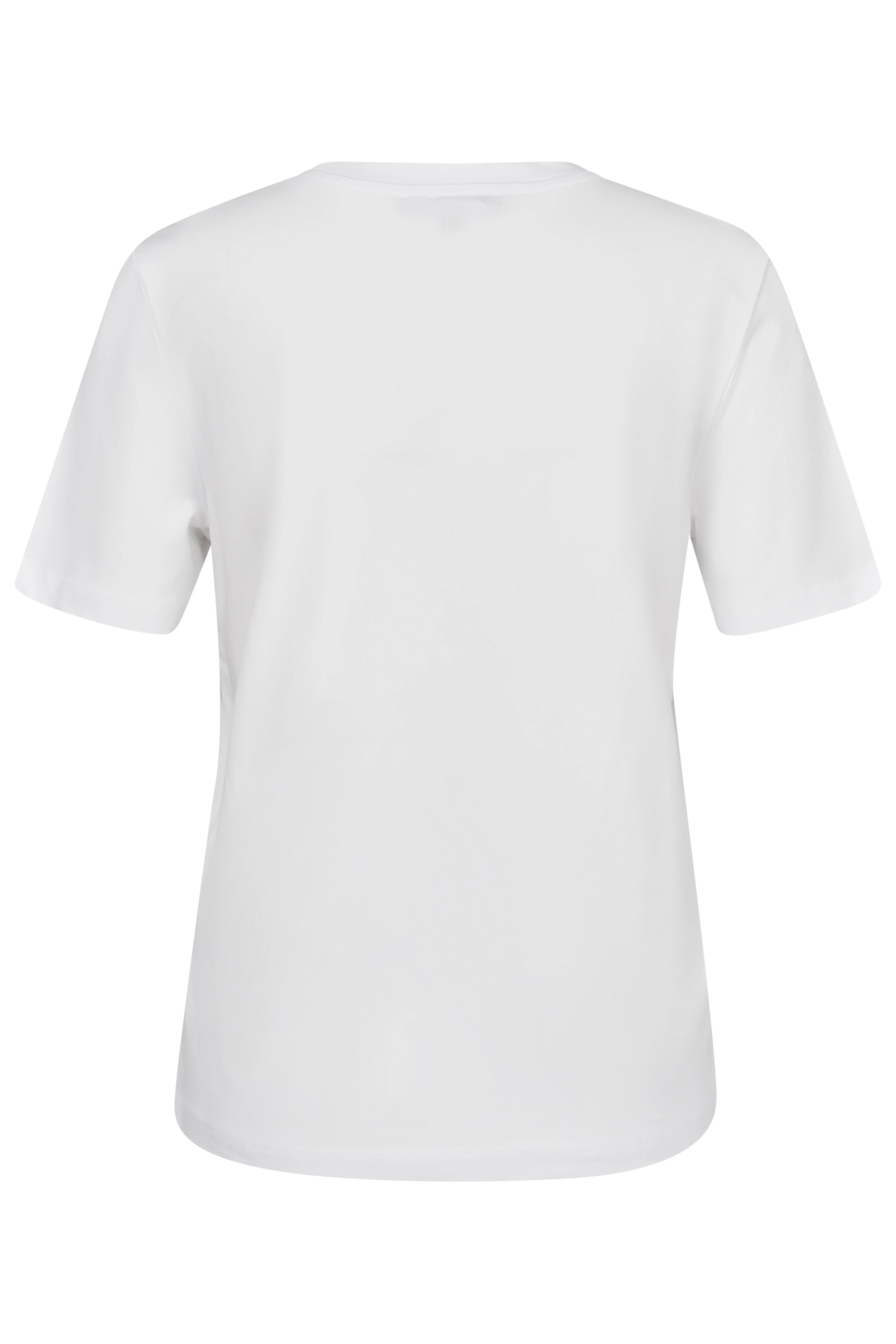Weißes bugatti T-Shirt, Rückansicht, lässiger Stil, hochwertige Baumwolle.