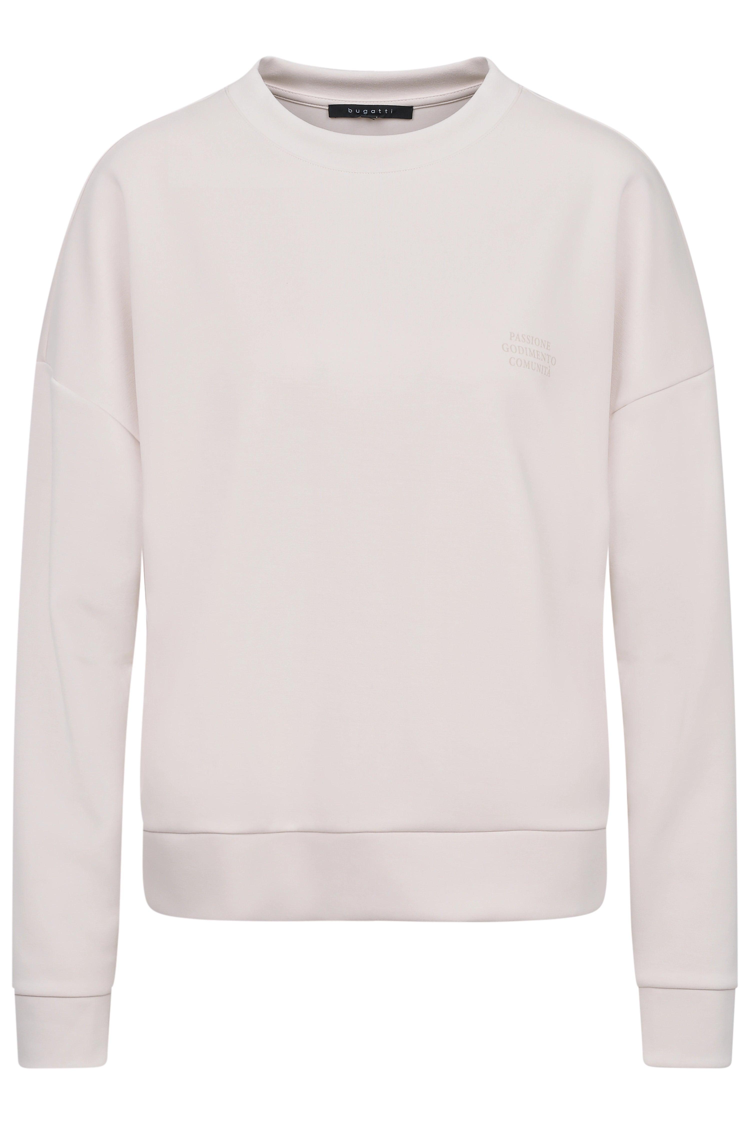 bugatti sweatshirt in offwhite, buste, minimalistisch ontwerp, ideaal voor tijdloze stijl.