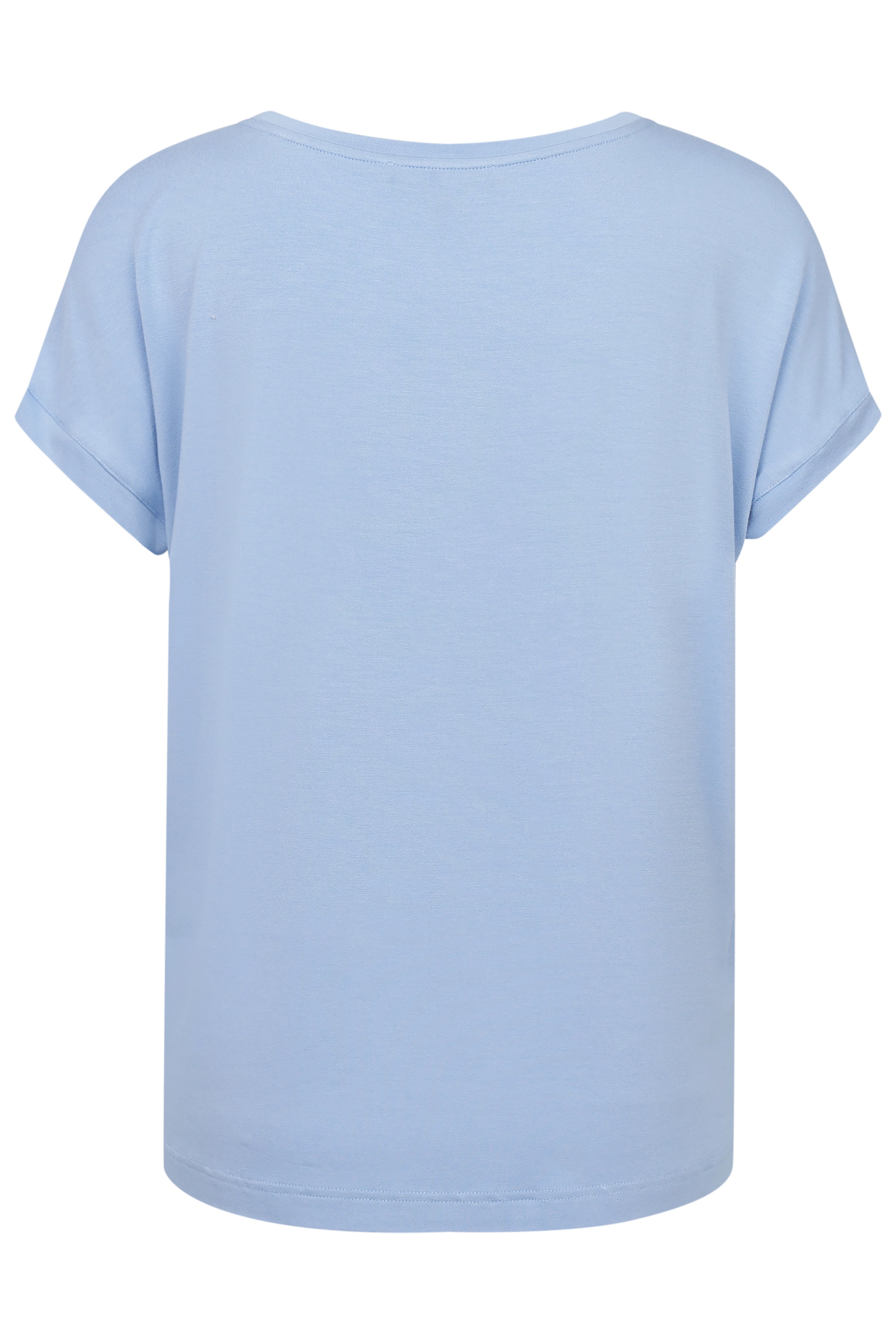 Blaues, legeres bugatti T-Shirt, Büstenbild, Rückansicht, schlichtes Design, hochwertiger Stoff.