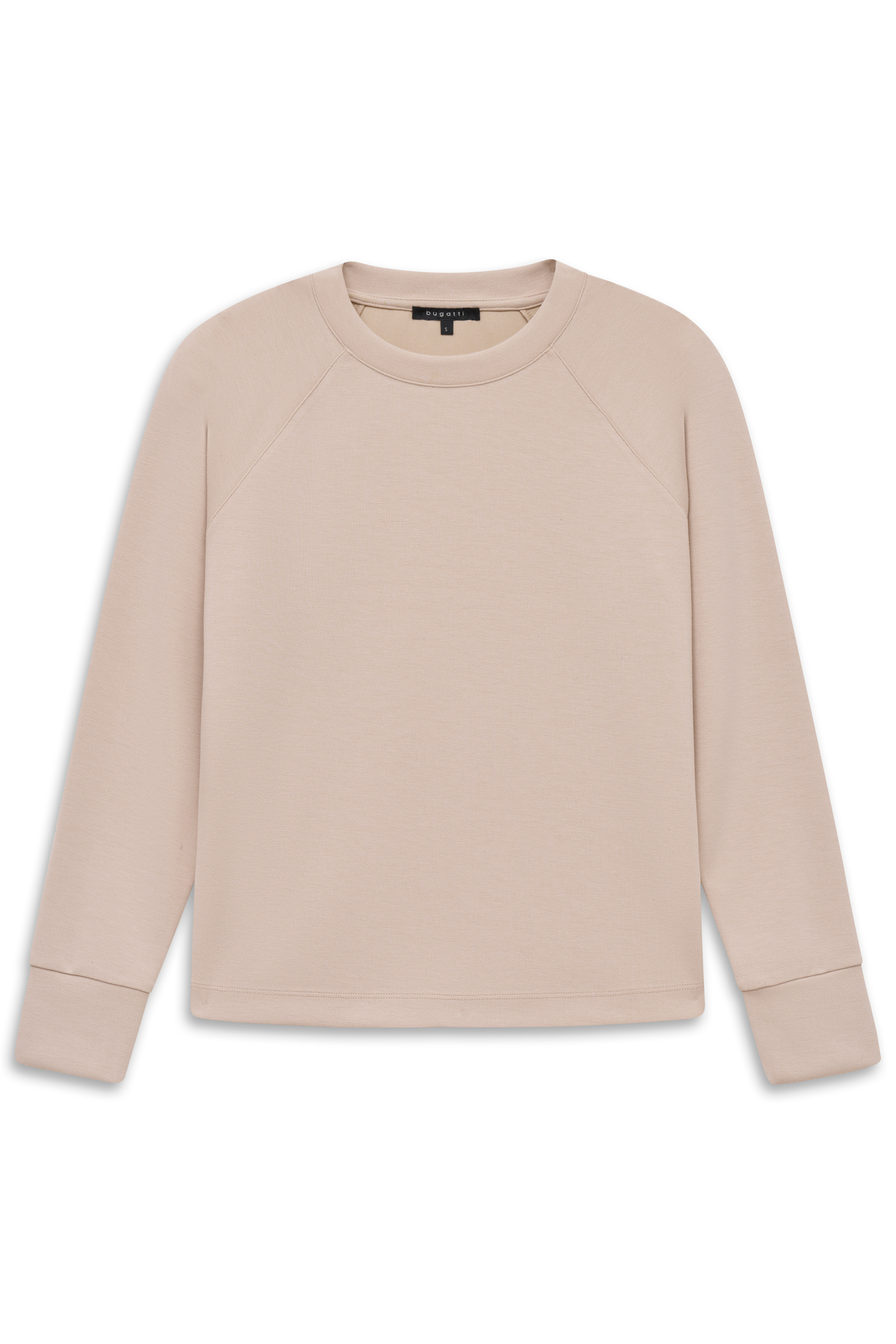 Beiger bugatti Pullover, Büstenbild, schlichtes Design, ideal für eleganten Freizeitlook.