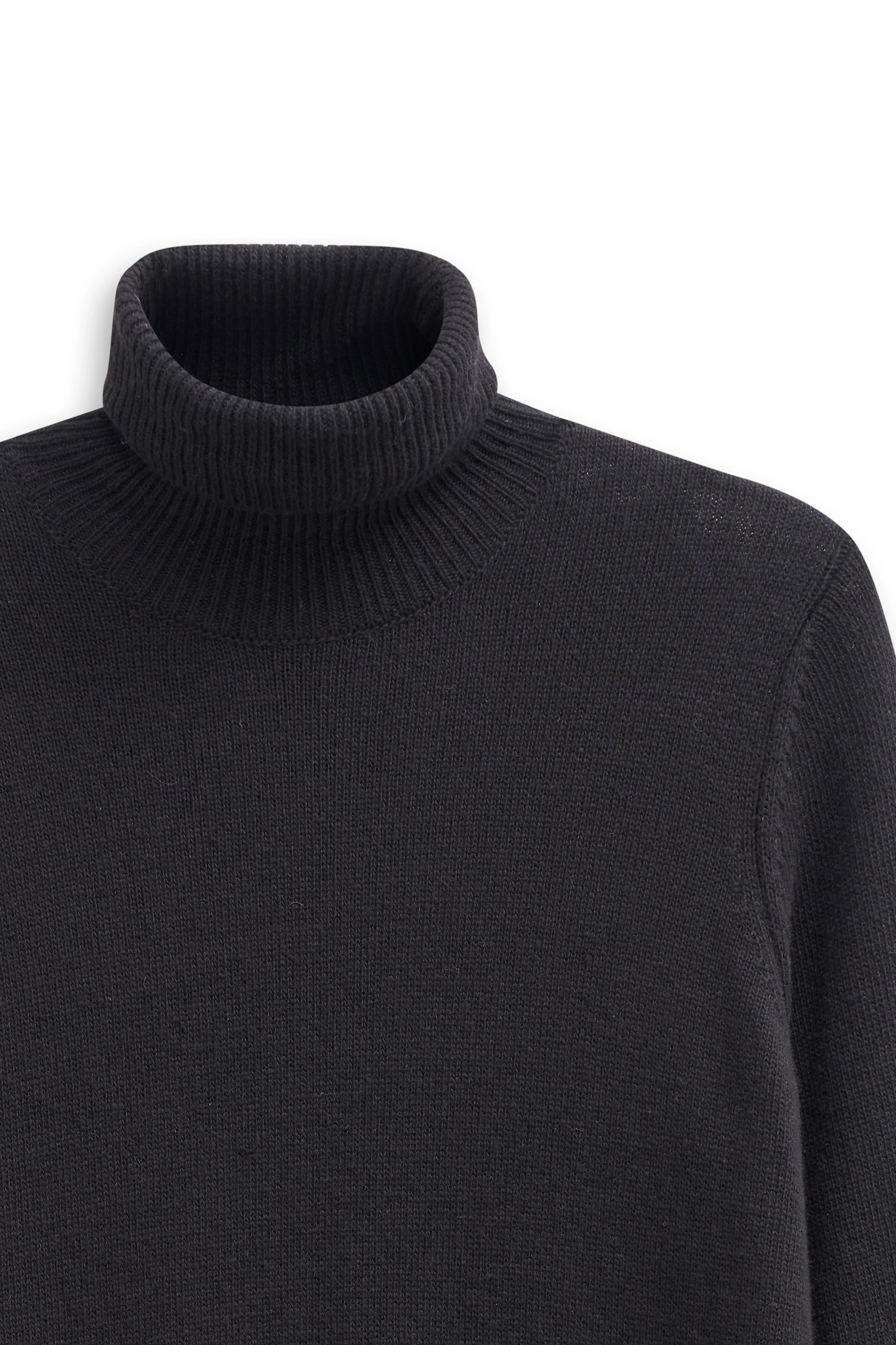 Black turtleneck sweater by bugatti, bust view, elegant and timeless design.