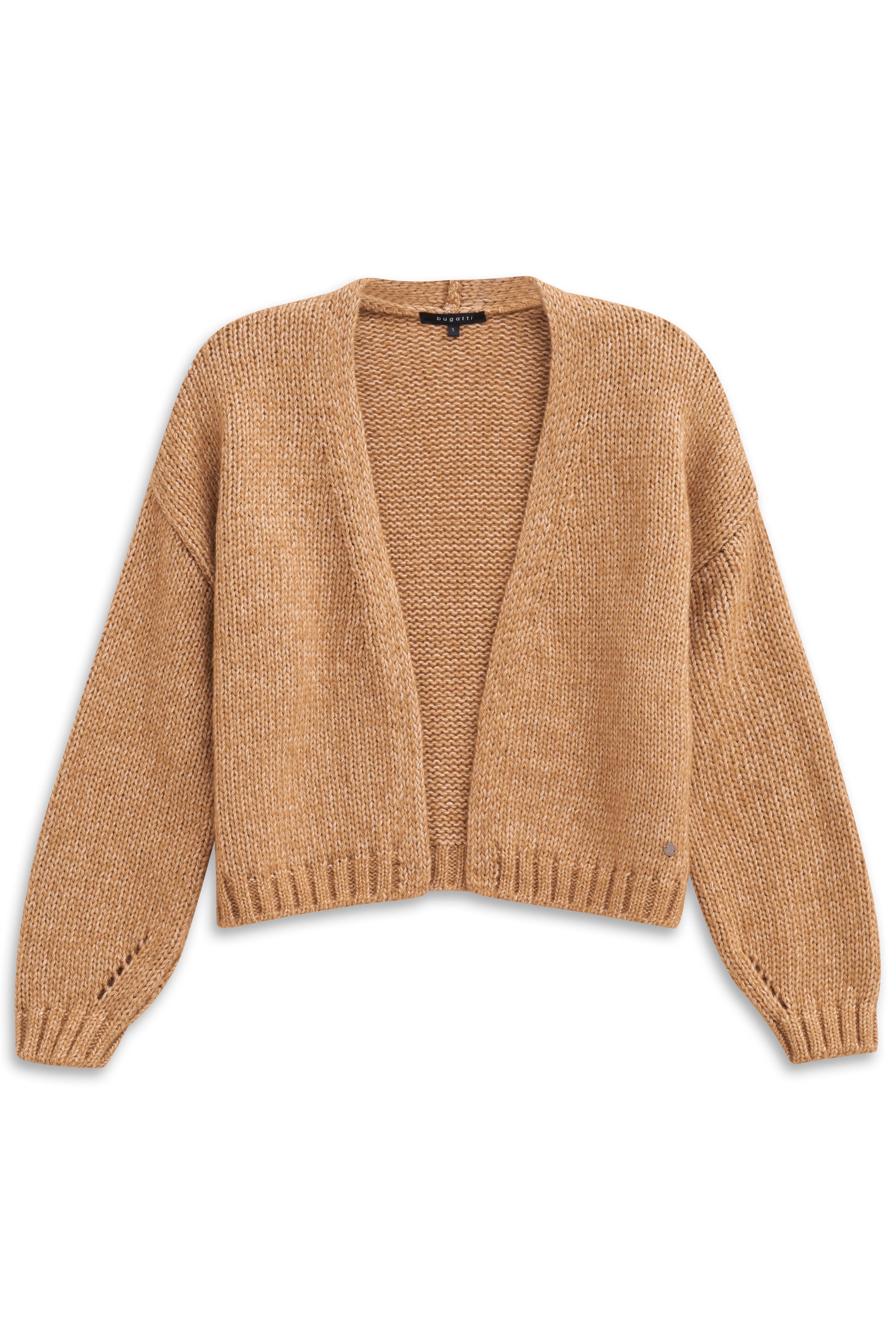 Beiger Strick-Cardigan von bugatti, legeres Büstenbild, zeitlos und stilvoll designt.