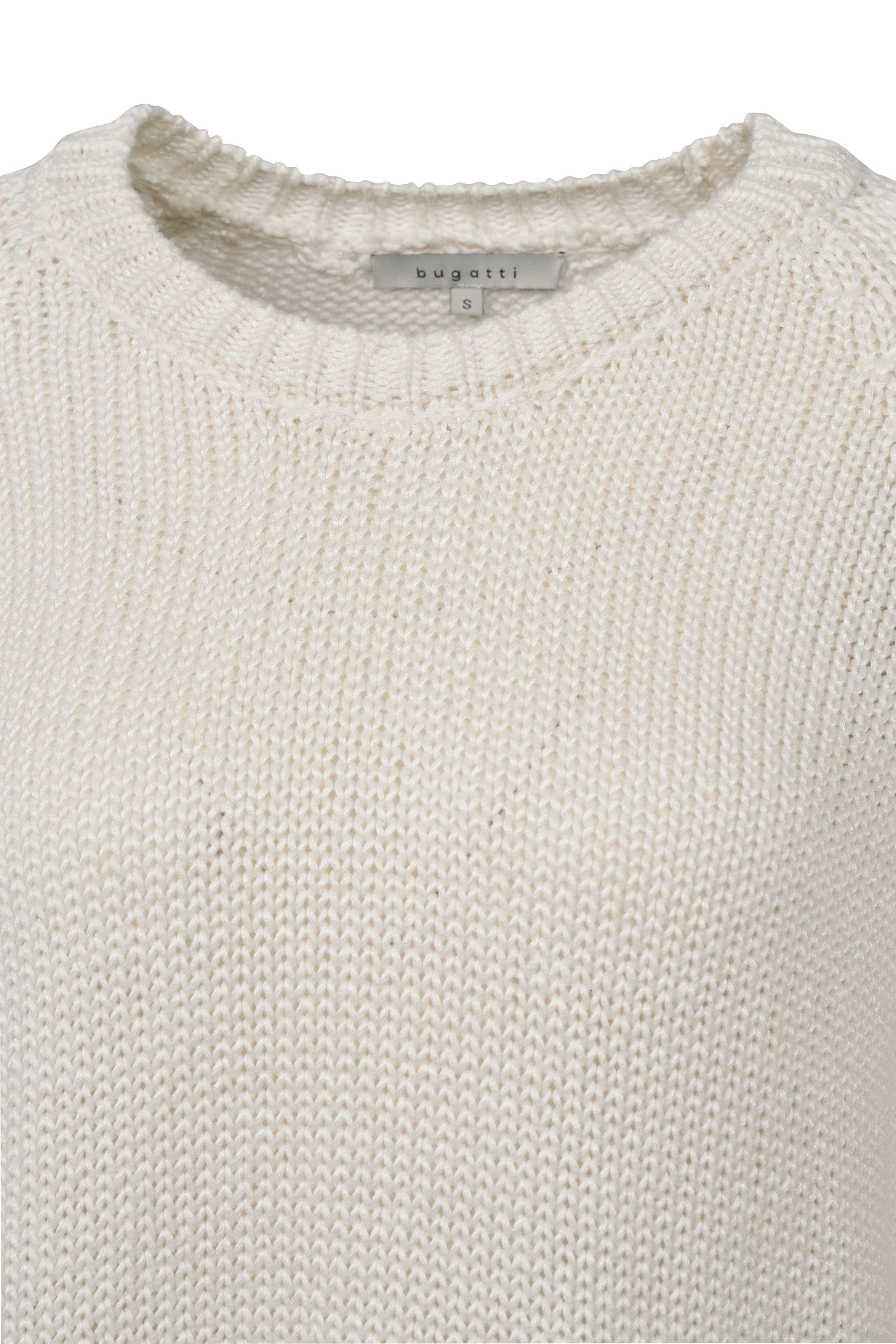 bugatti cremefarbener Strickpullover, Büstenbild, aus hochwertigem Material, zeitloses Design.