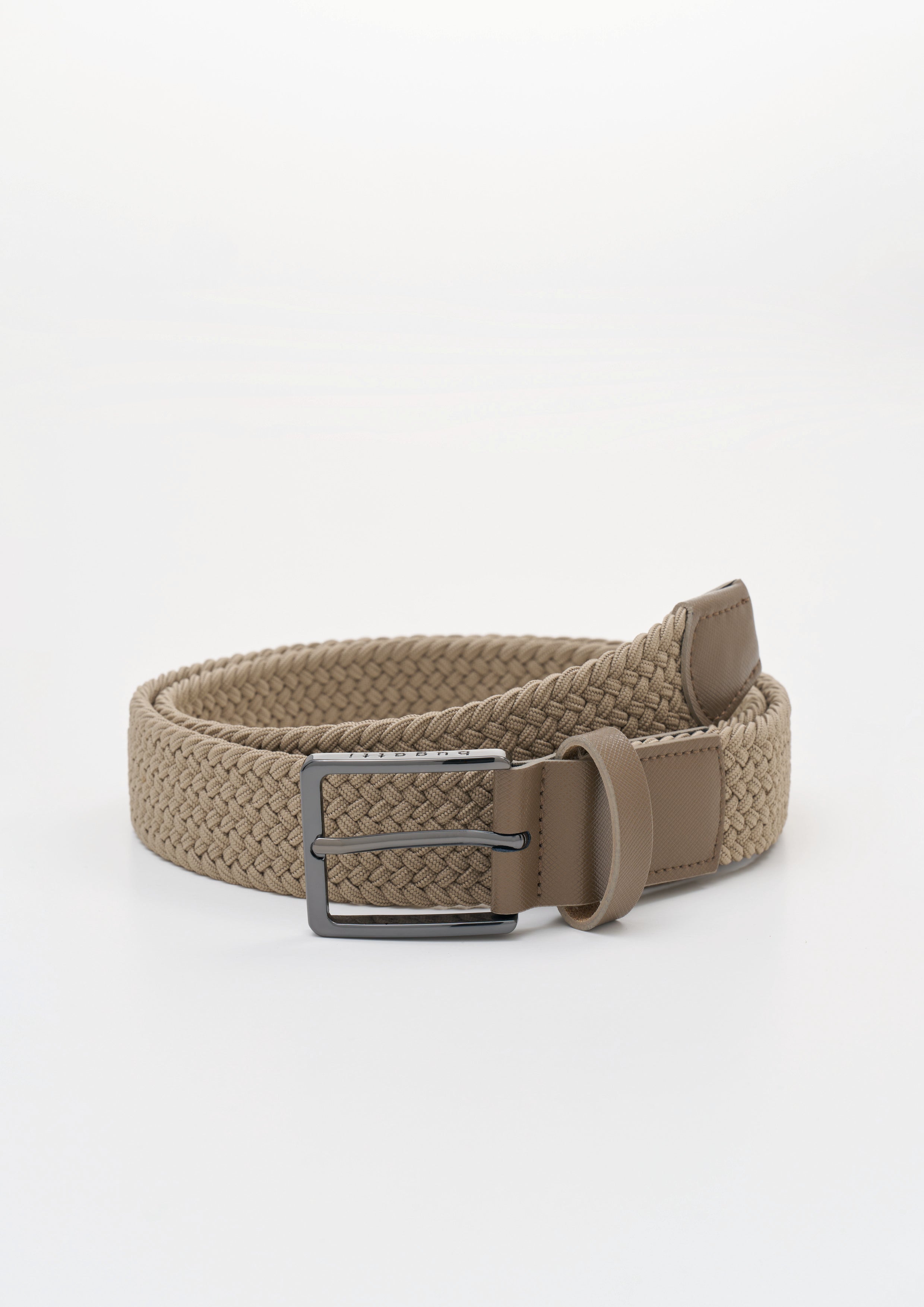 Gürtel aus elastischem Flechtmaterial in beige