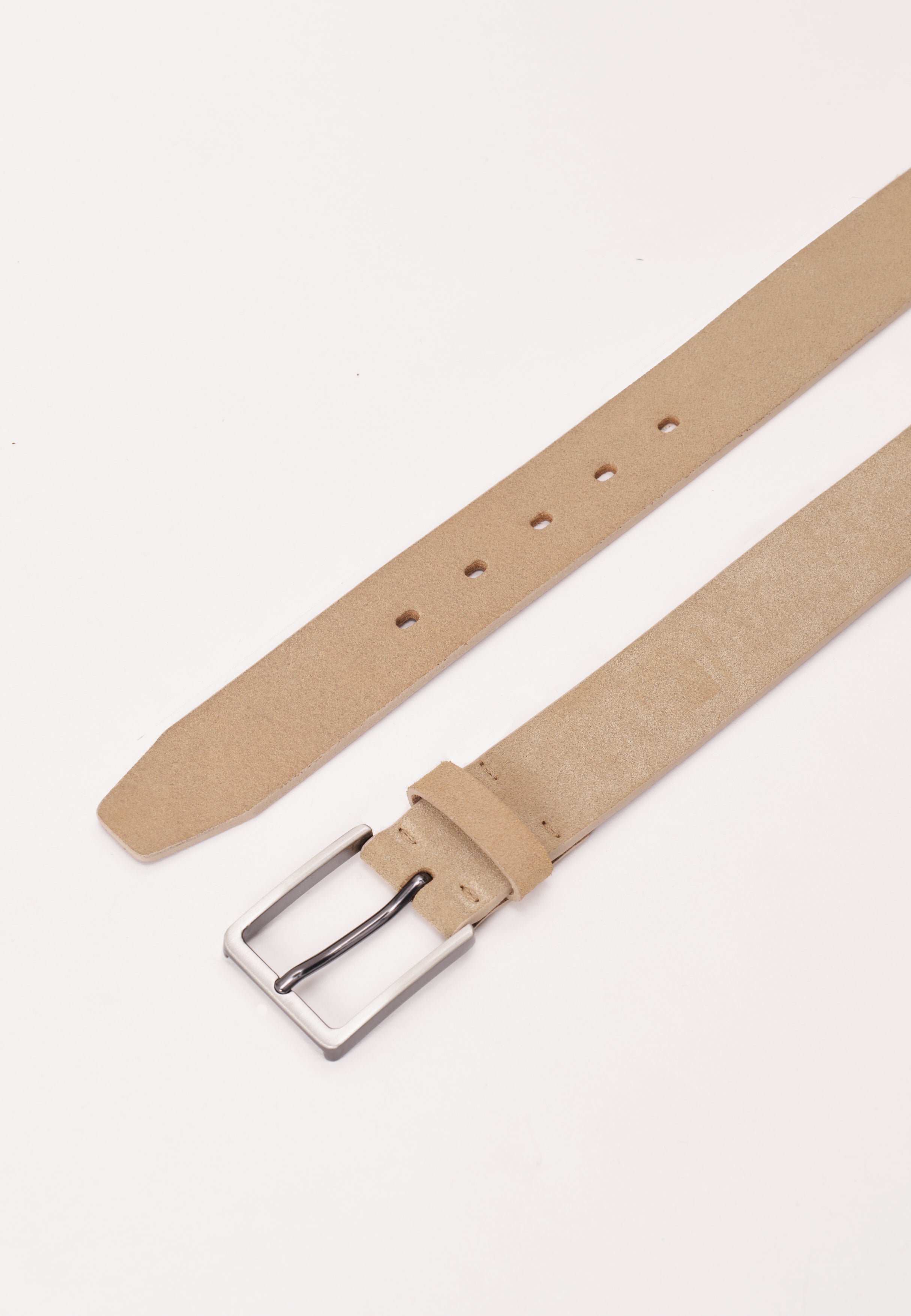 Gürtel aus Veloursleder in taupe