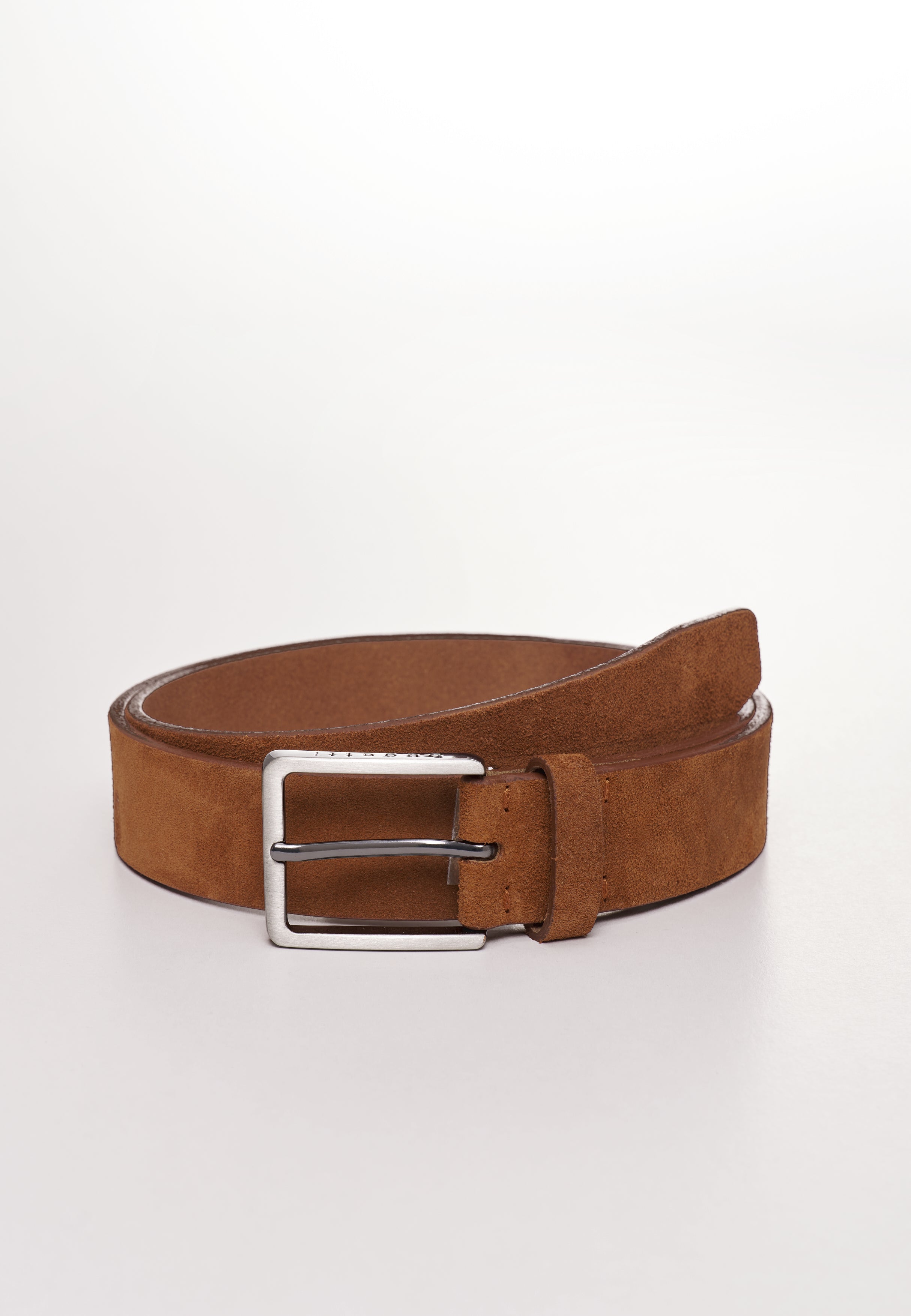 Gürtel aus Veloursleder in taupe