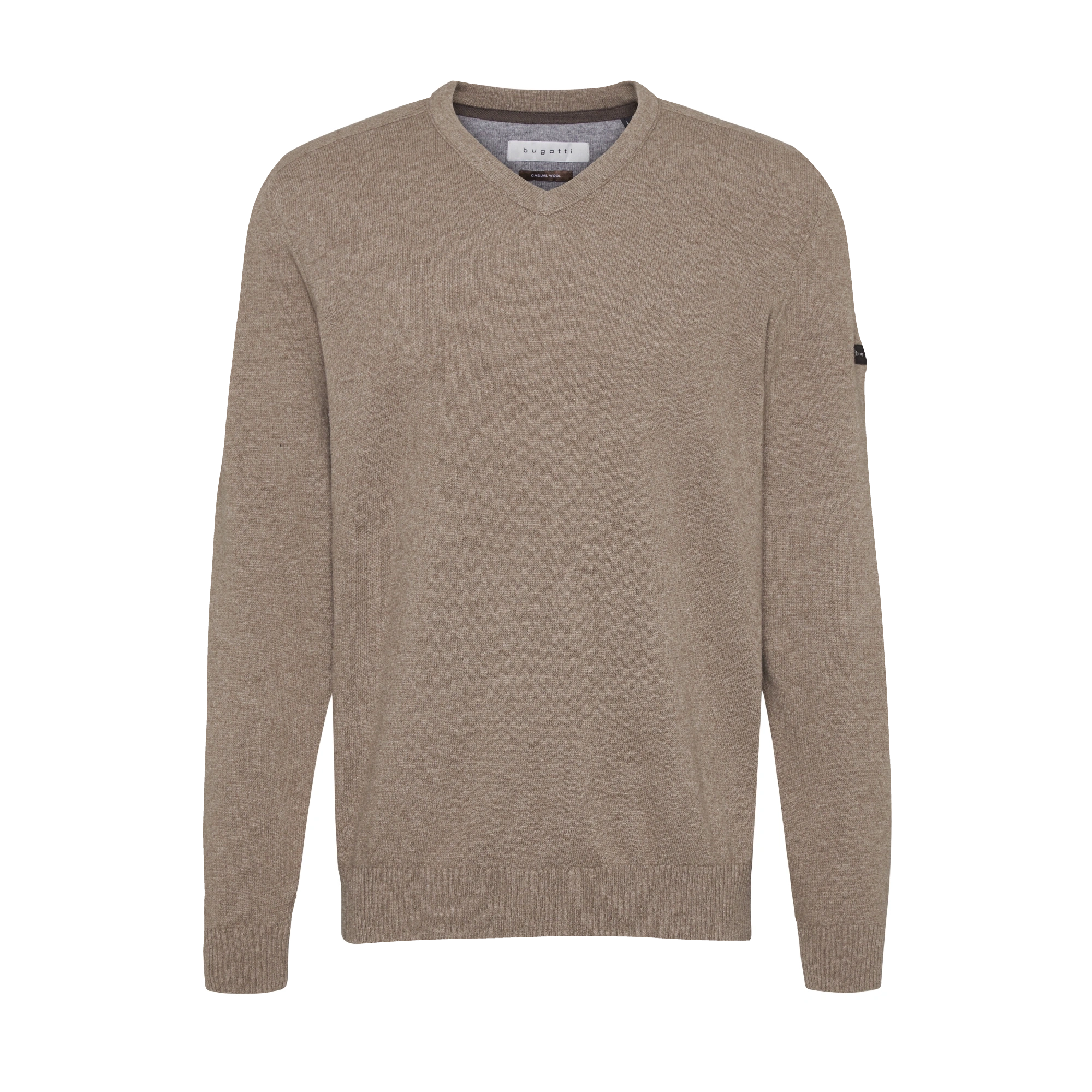 Bugatti Pullover mit einem V-Ausschnitt in beige
