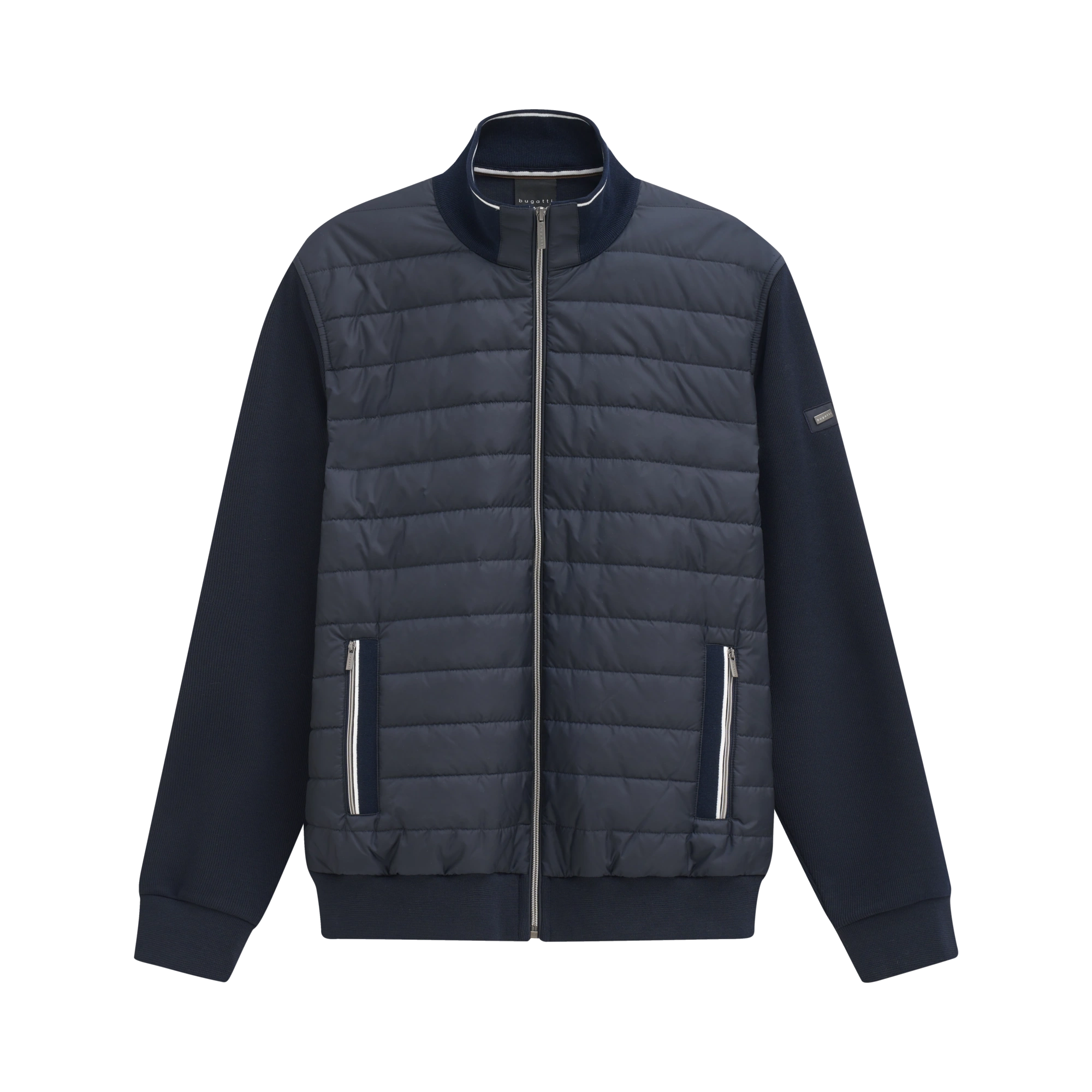 Sweatshirtjacke mit sportlichem Stehkragen in marine | bugatti