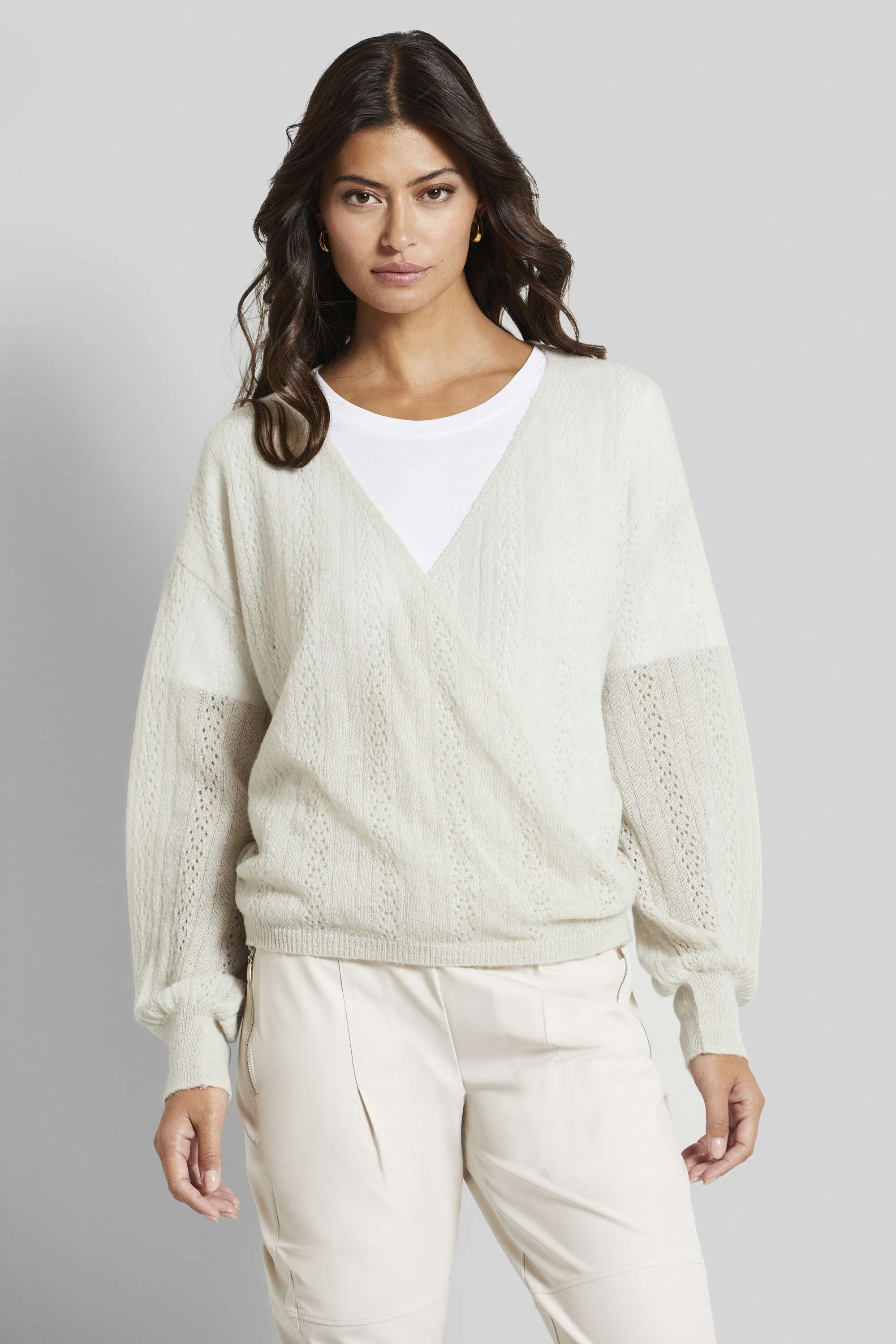 Wickelpullover ultra leicht in beige