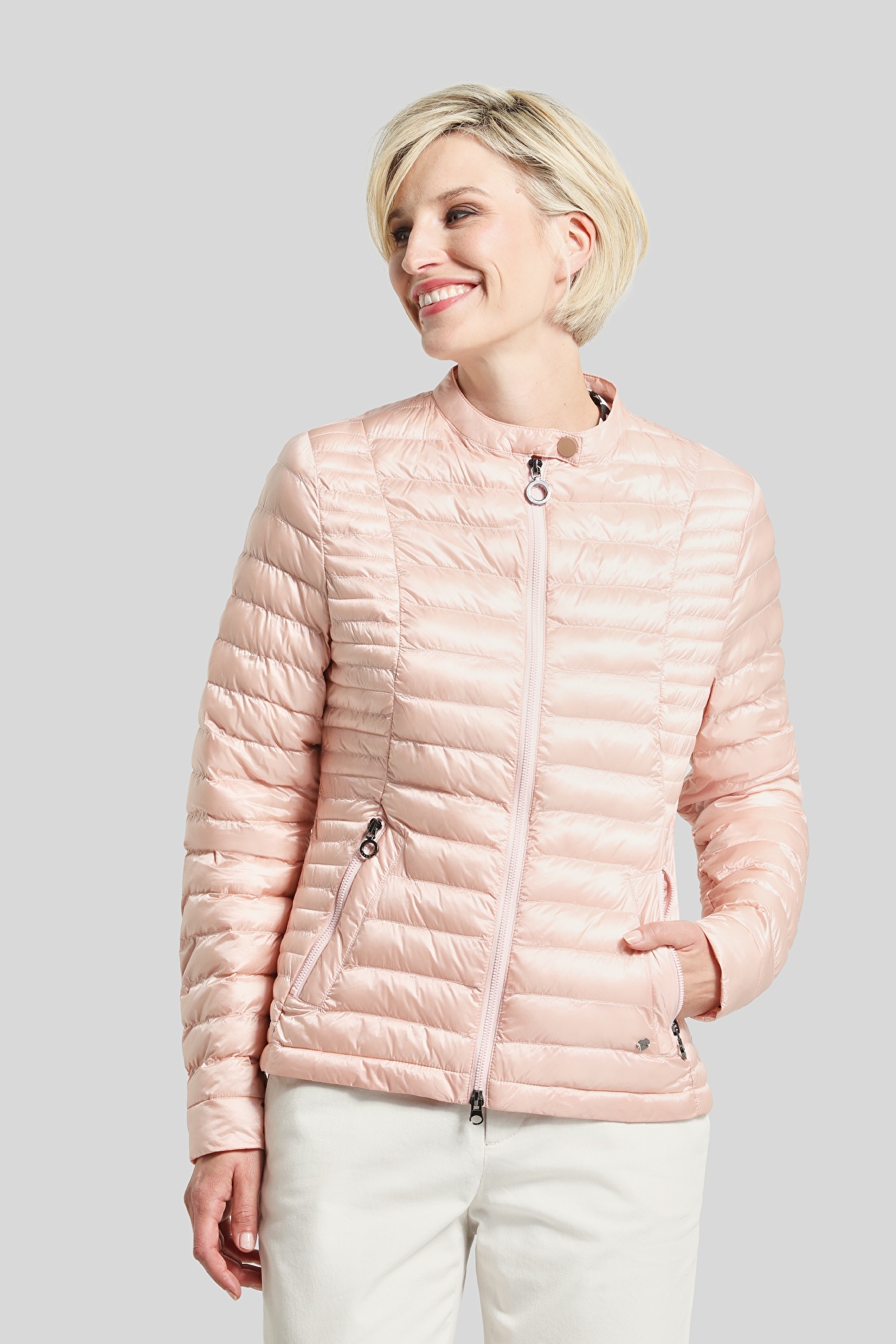 Lightweight quilted jacket with recycled fibre fill in rose | bugatti