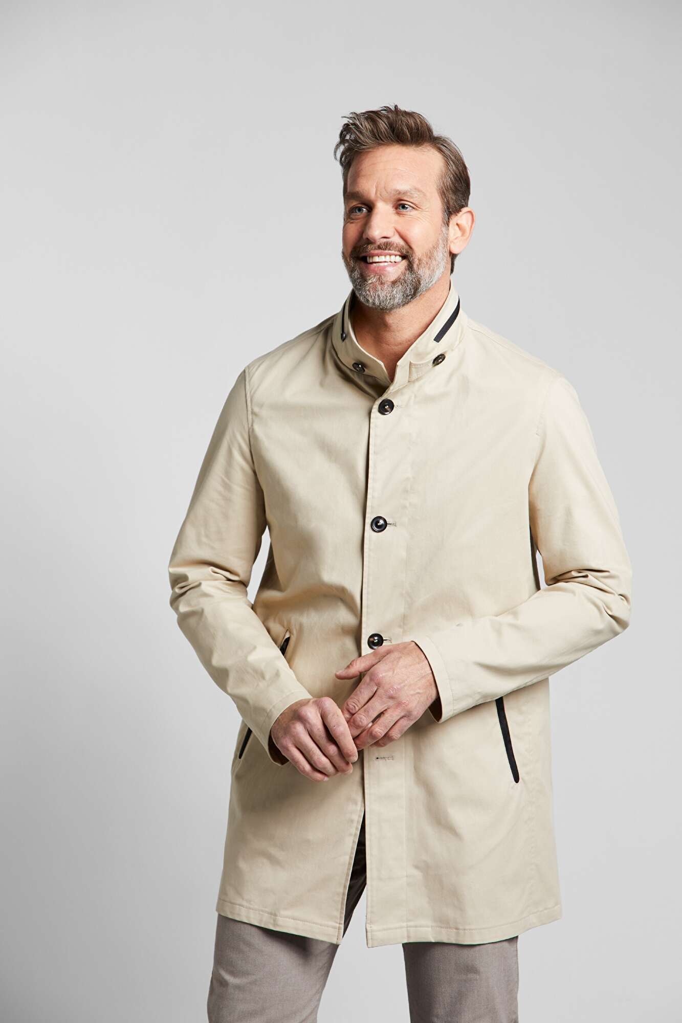 Band collar hotsell coat