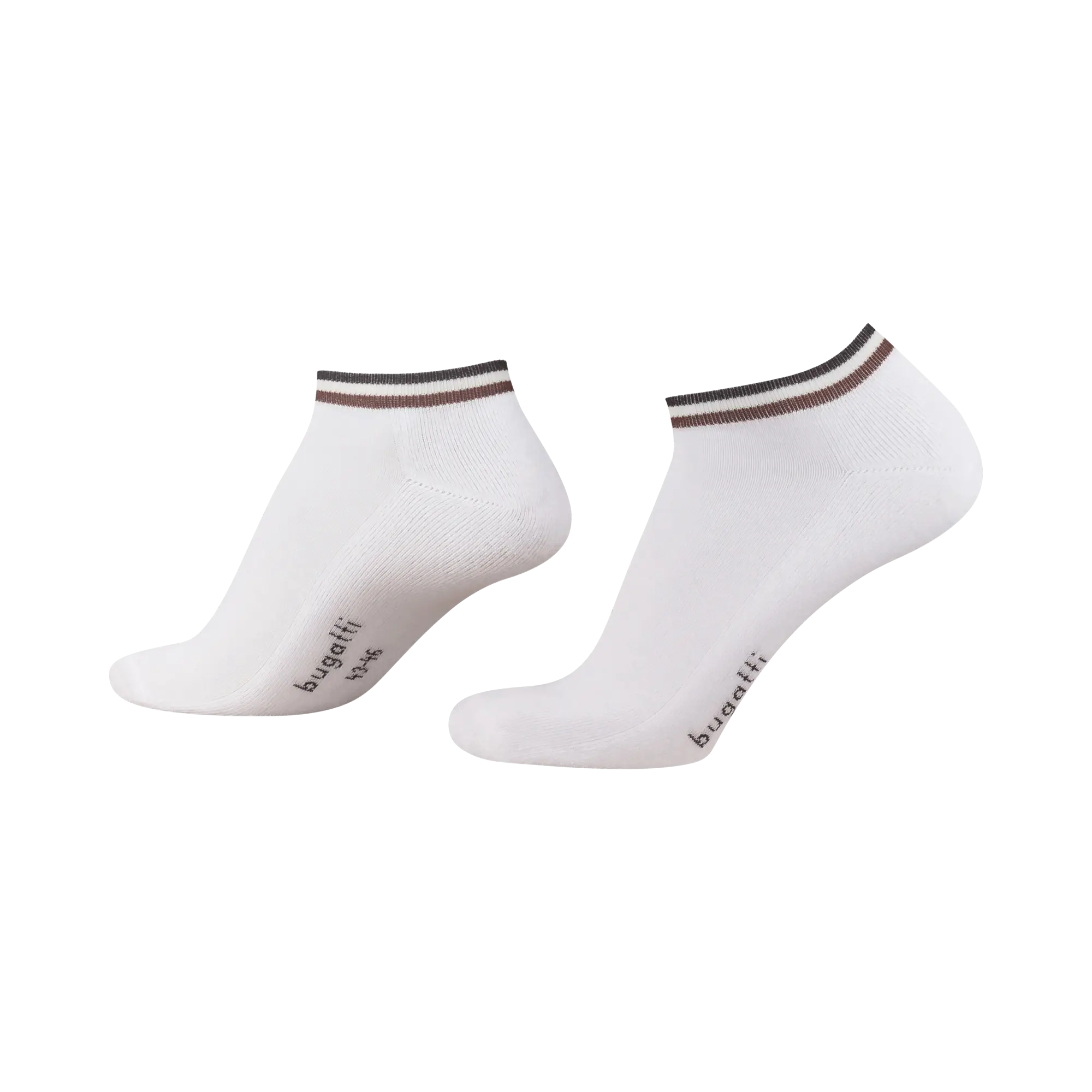 Sneakersocken im 2er Set mit sportivem Streifendetail in weiß - Ansicht: Büste Front