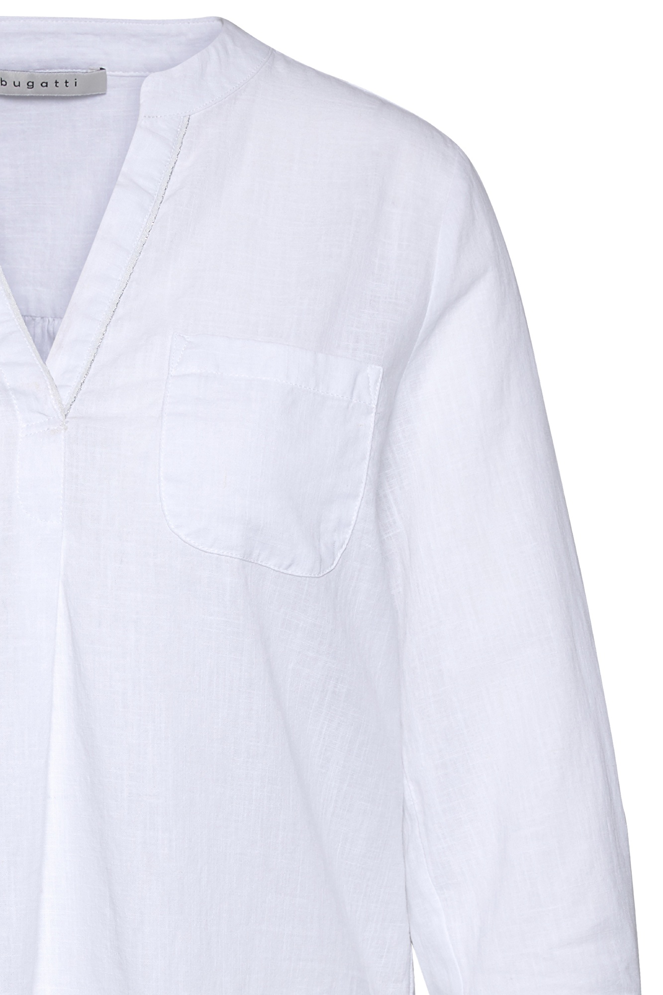 Bluse aus leichtem Leinen-Baumwoll-Mix in weiß | bugatti