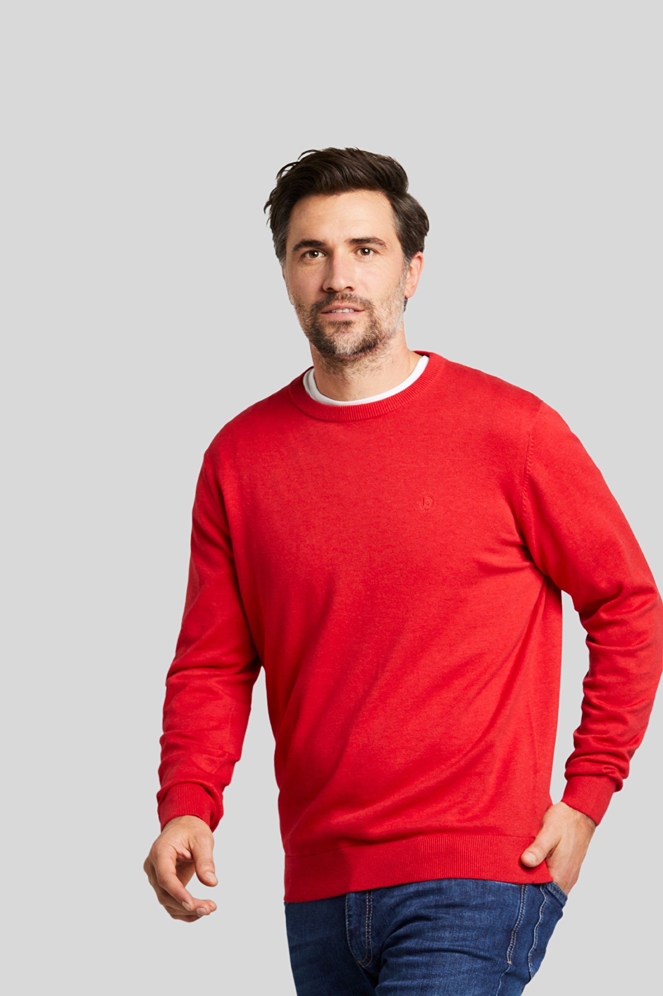 Pullover aus reiner Baumwolle in rot | bugatti