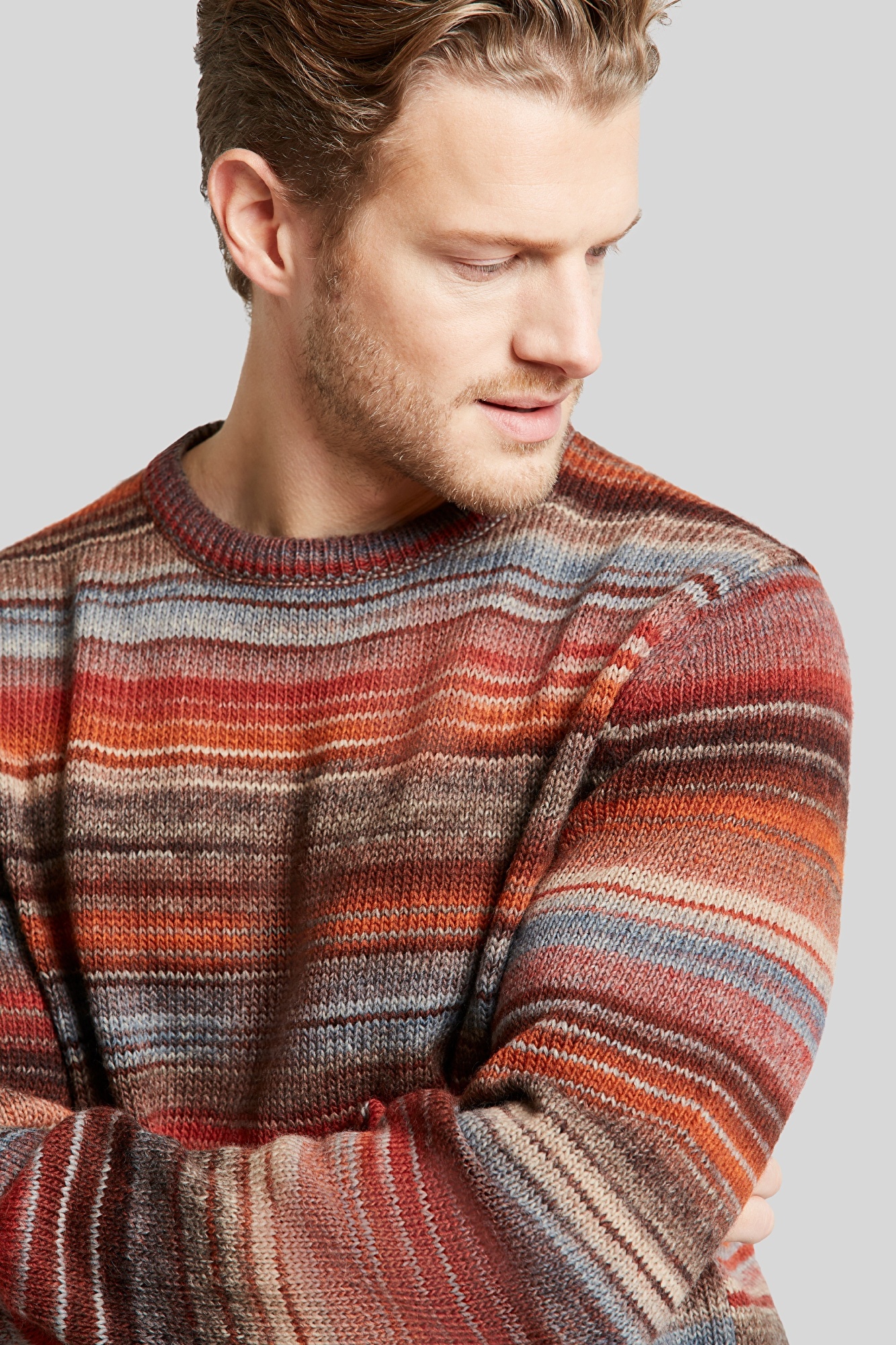 Pullover rost Multicolor-Farbverlauf mit in