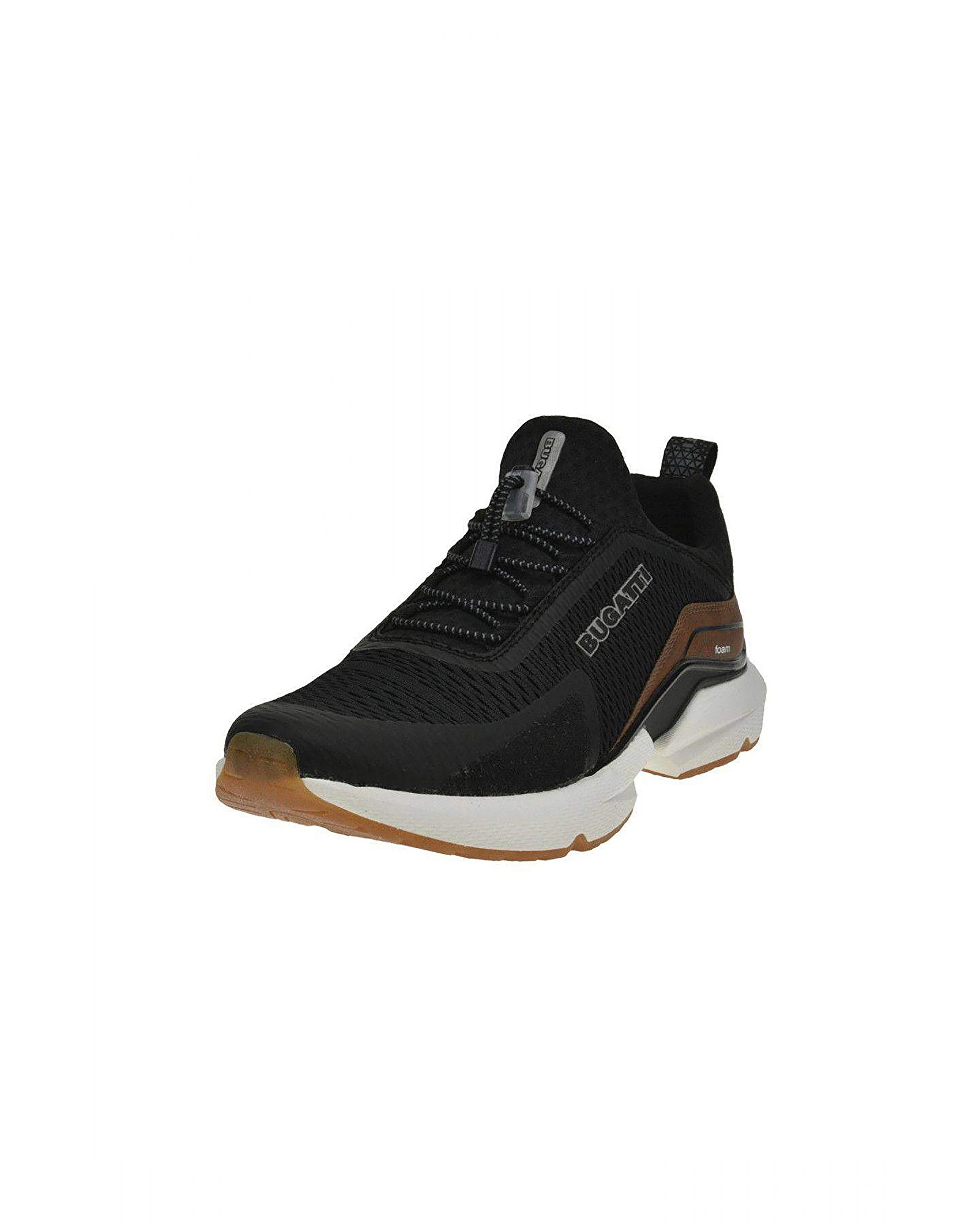 Sneaker im angesagten Material-Mix in schwarz