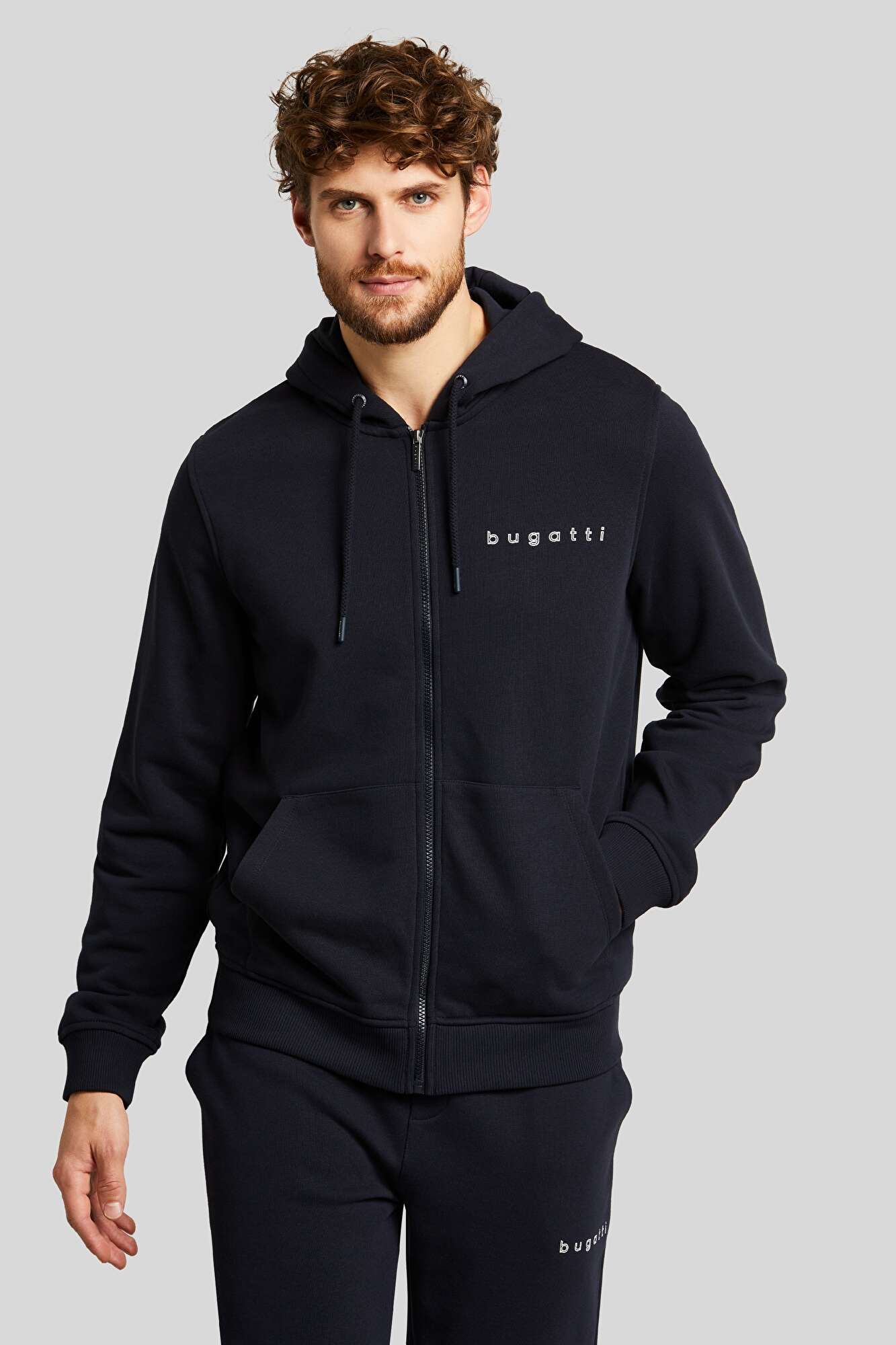 bugatti Sweatshirtjacke in marine aus Cotton Organic |