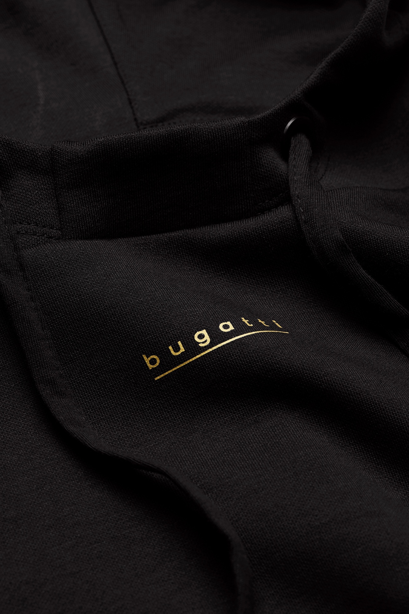 print Hooded black sweatshirt gold small in | With bugatti in logo