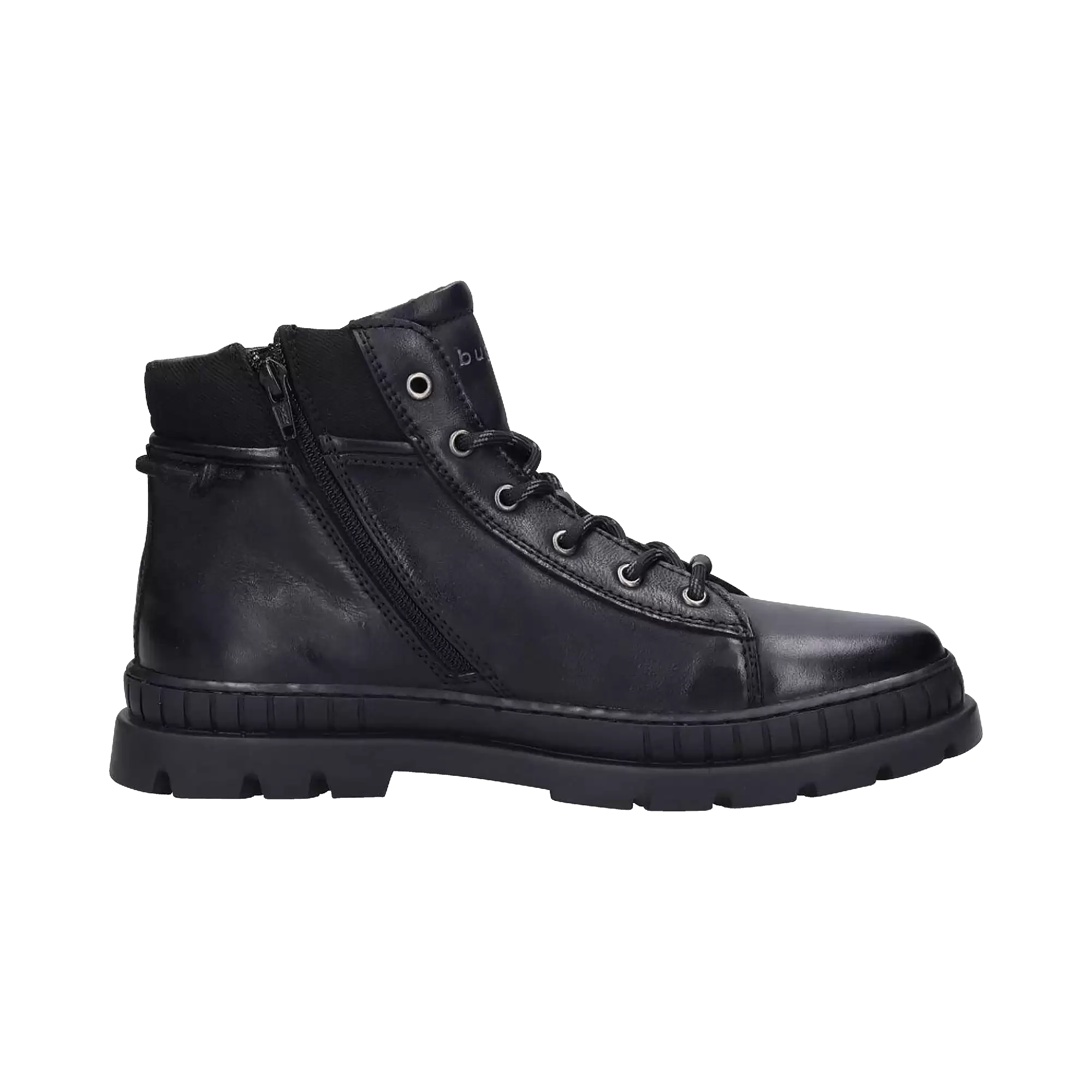 Lace up boots with bugatti logo in black bugatti