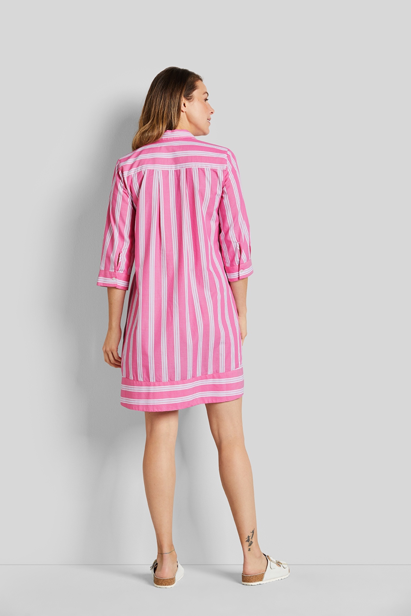 Blusenkleid mit moderner Streifenoptik in pink | bugatti