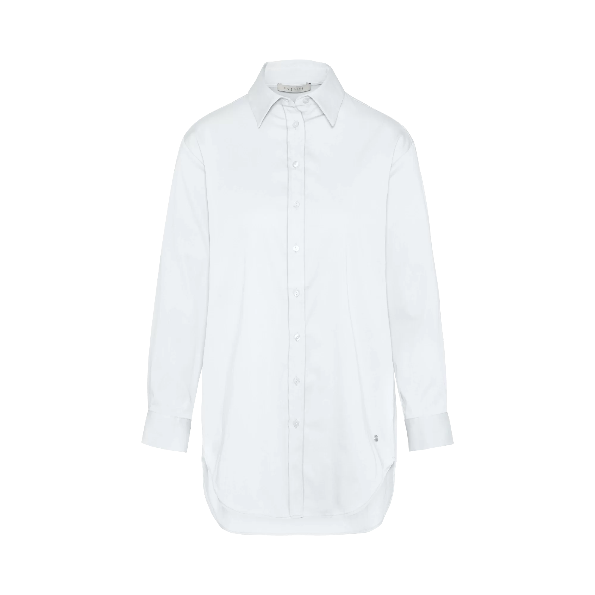 Hemdbluse aus elastischer Baumwollware in weiß