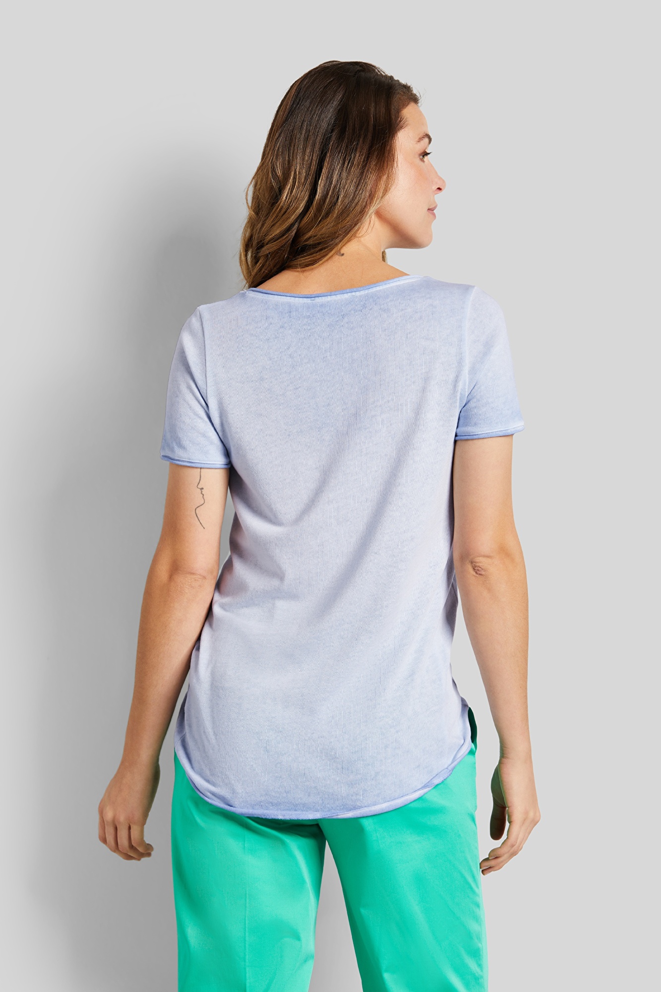 verwaschener hellblau T-shirt | Rundhals in bugatti mit leicht Optik