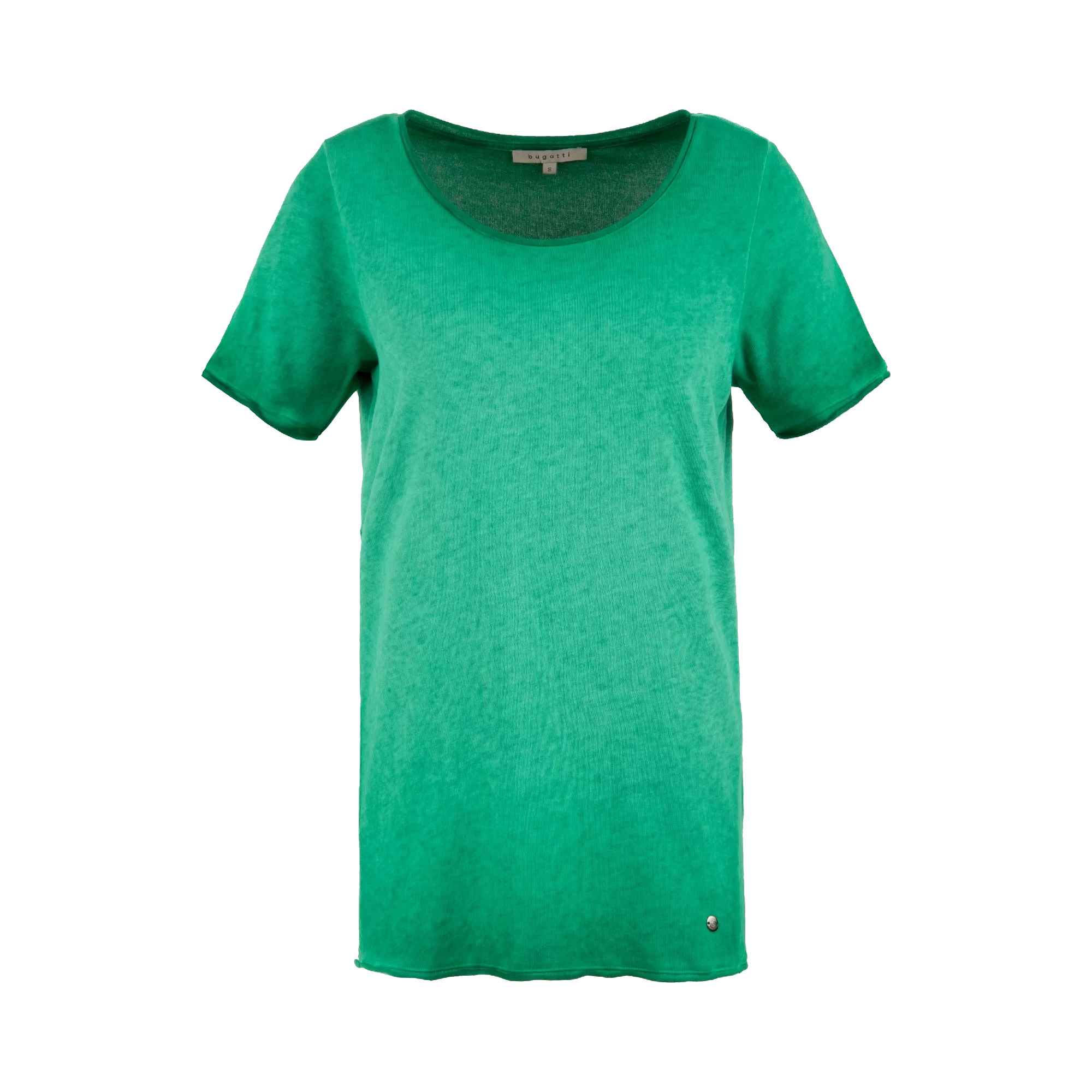 bugatti Optik | mit leicht mint T-shirt in verwaschener Rundhals