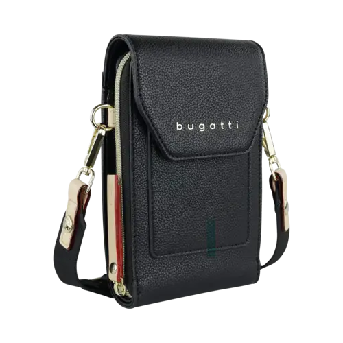 Crossover purse with a front pocket in black | bugatti